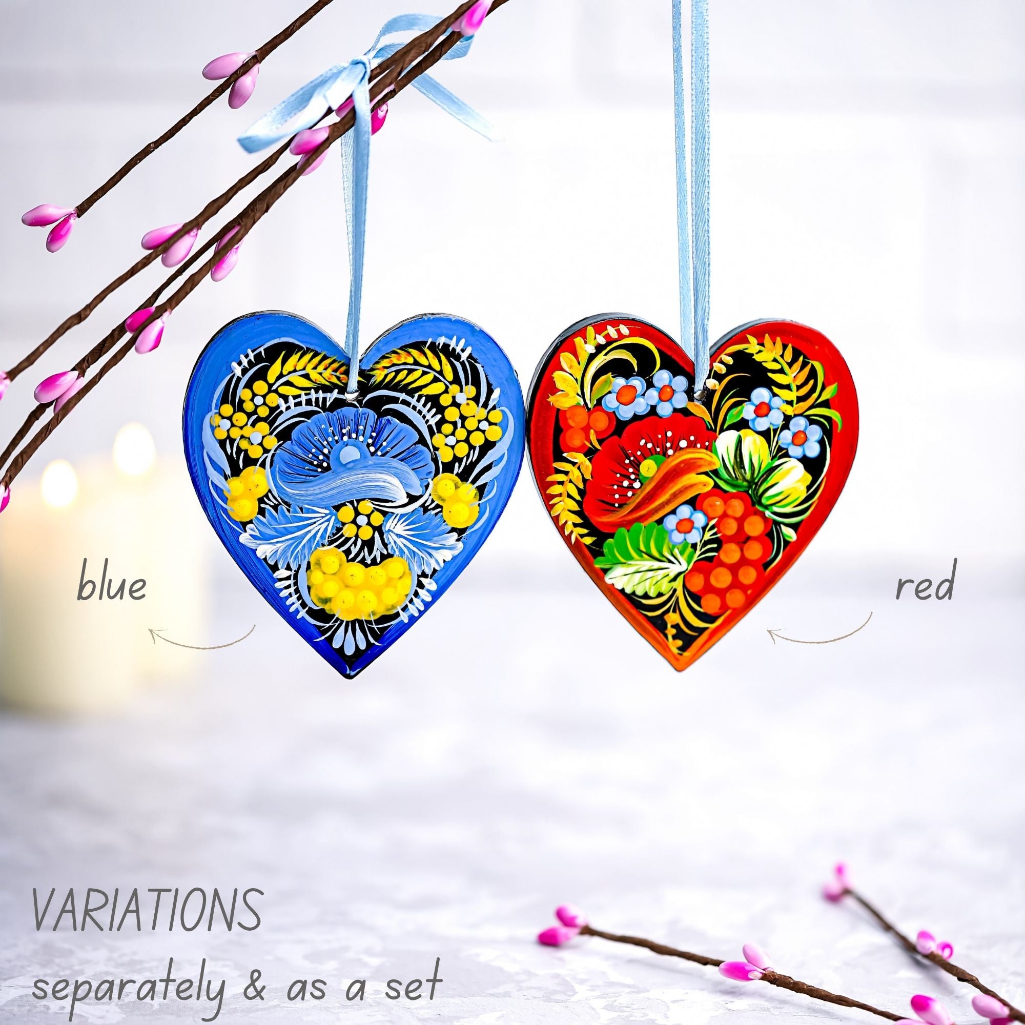 Personalized Painted Wooden Heart Christmas Ornament