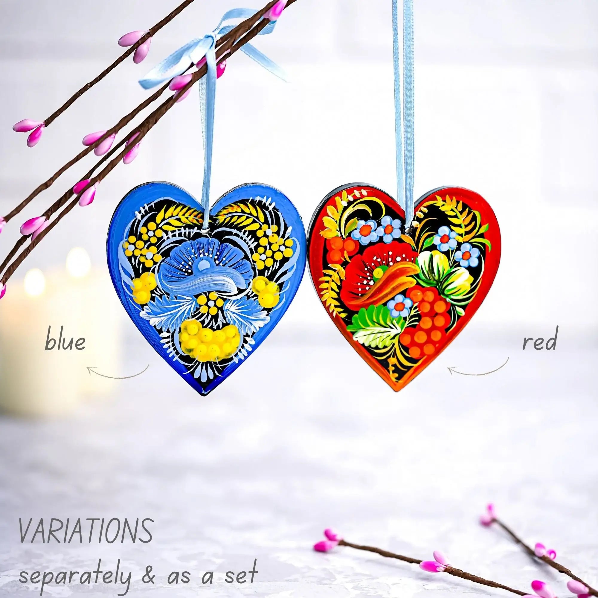 Personalized Painted Wooden Heart Christmas Ornament