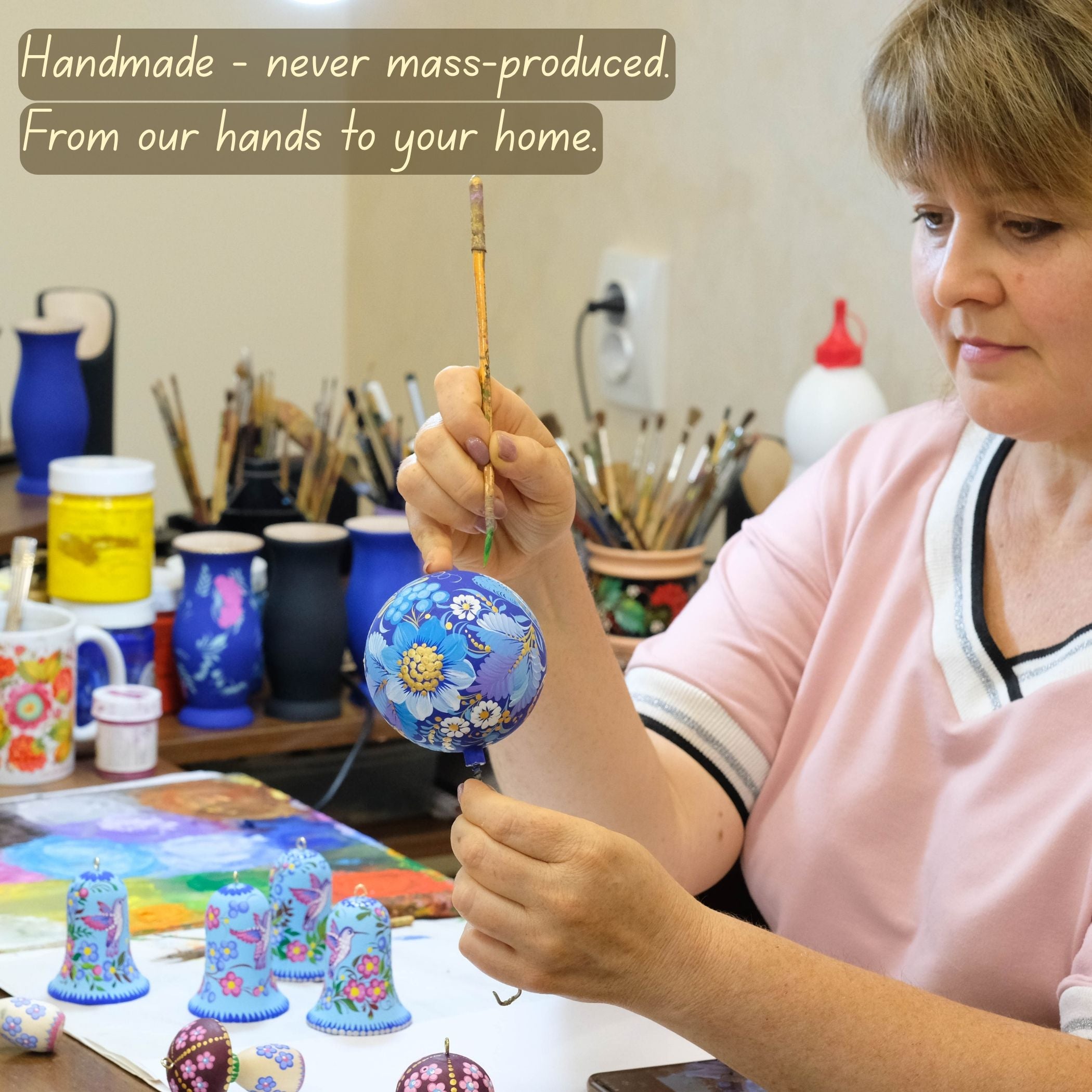 Painted Custom Pet Portrait on Christmas Ornament
