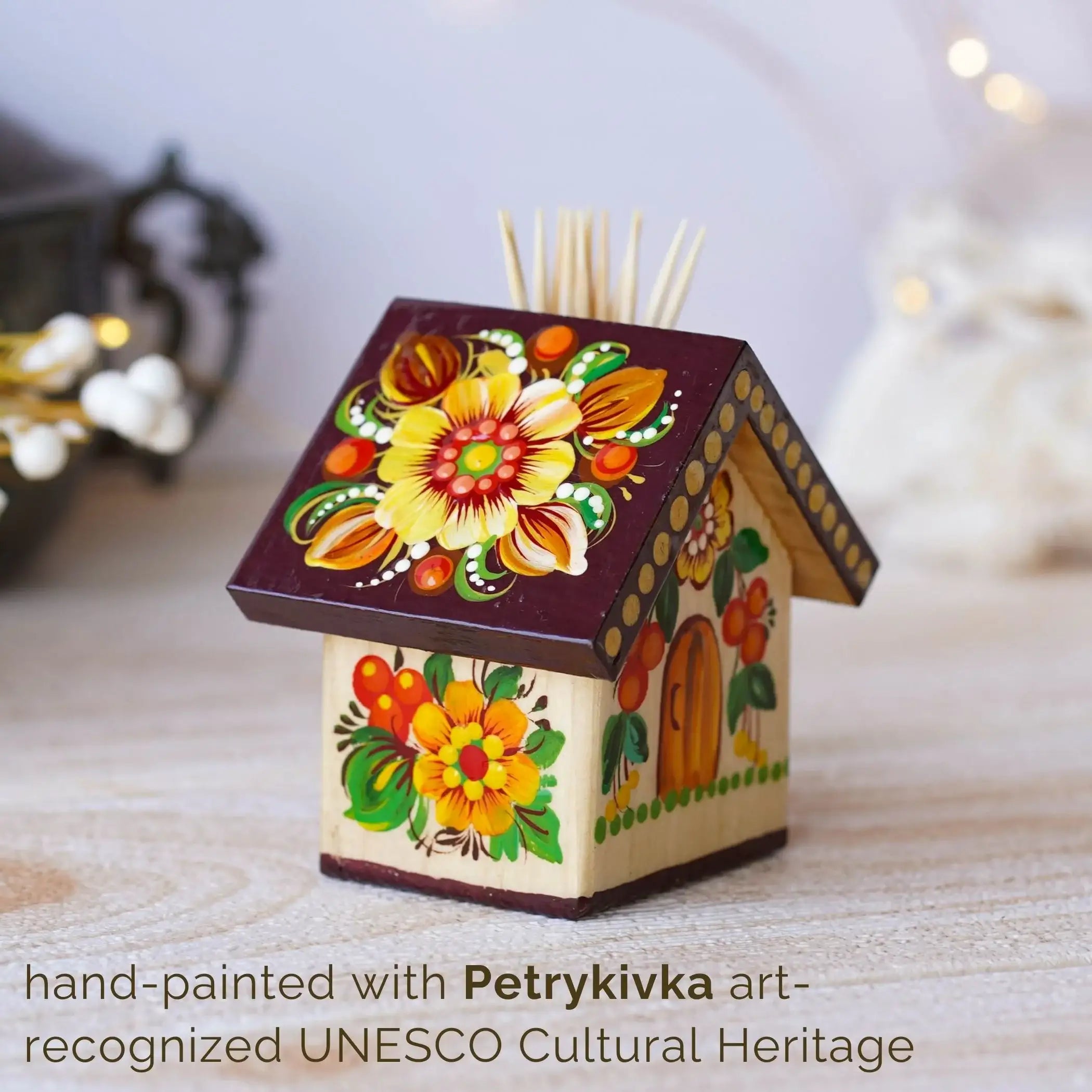 Handmade Wooden Personalized House-shaped Toothpick Holder
