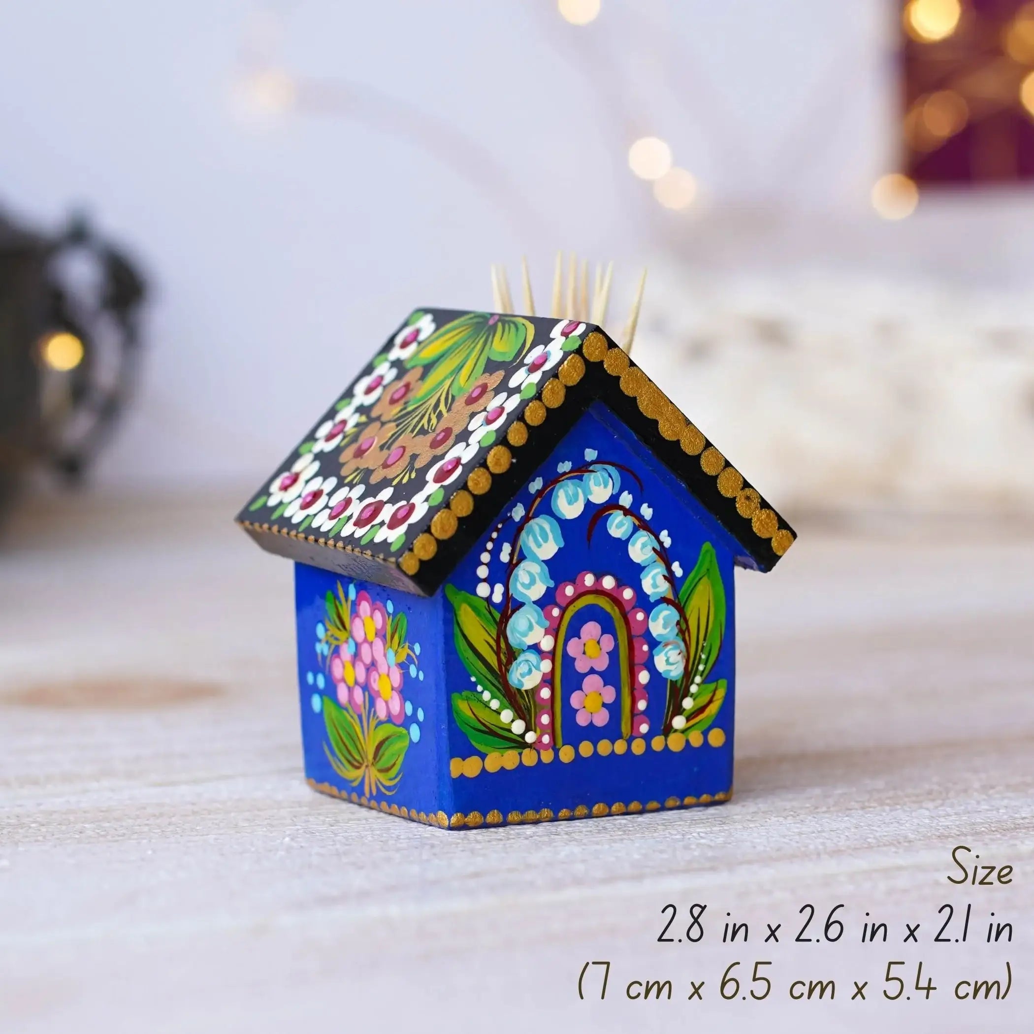 Handmade Wooden Personalized House-shaped Toothpick Holder
