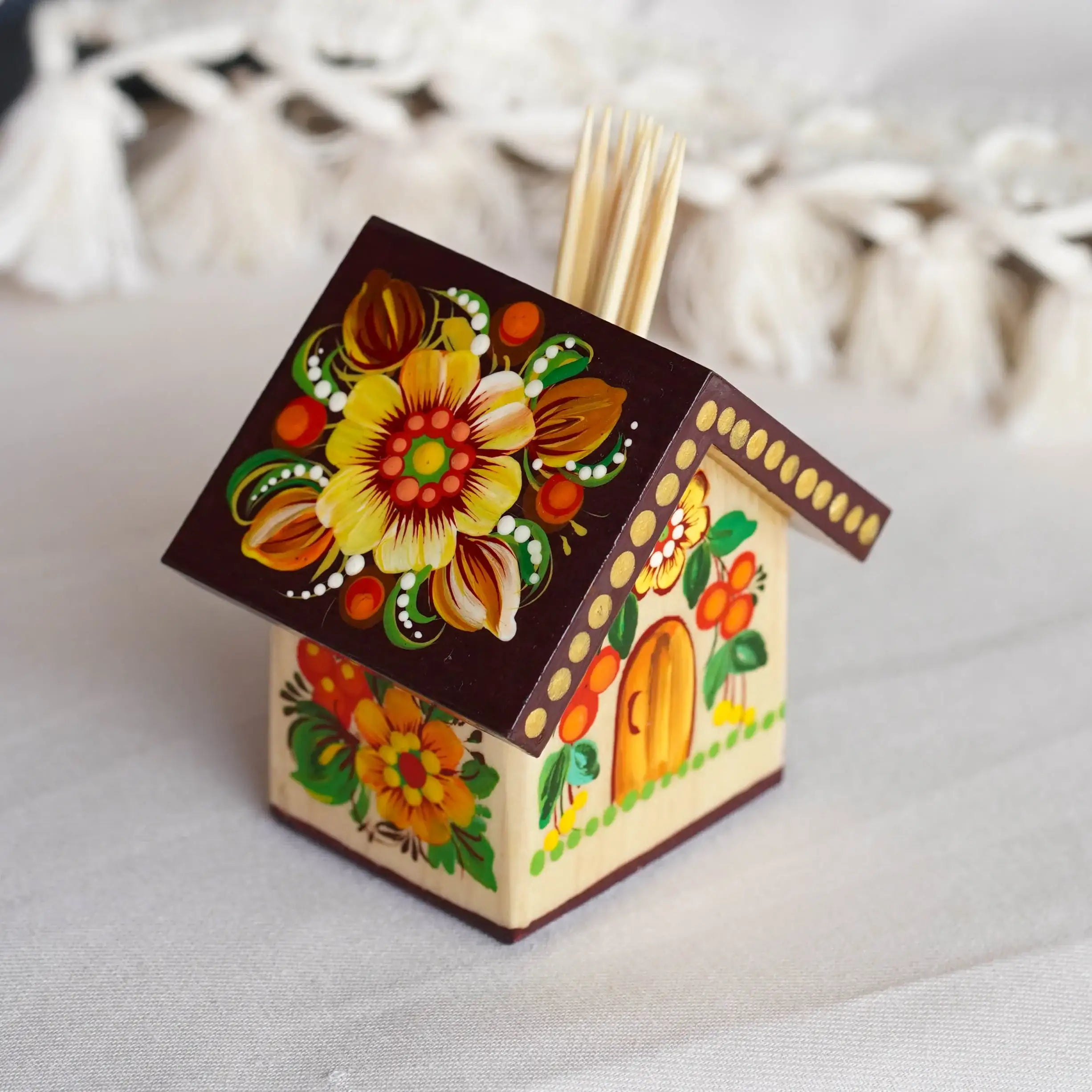 Handmade Wooden Personalized House-shaped Toothpick Holder