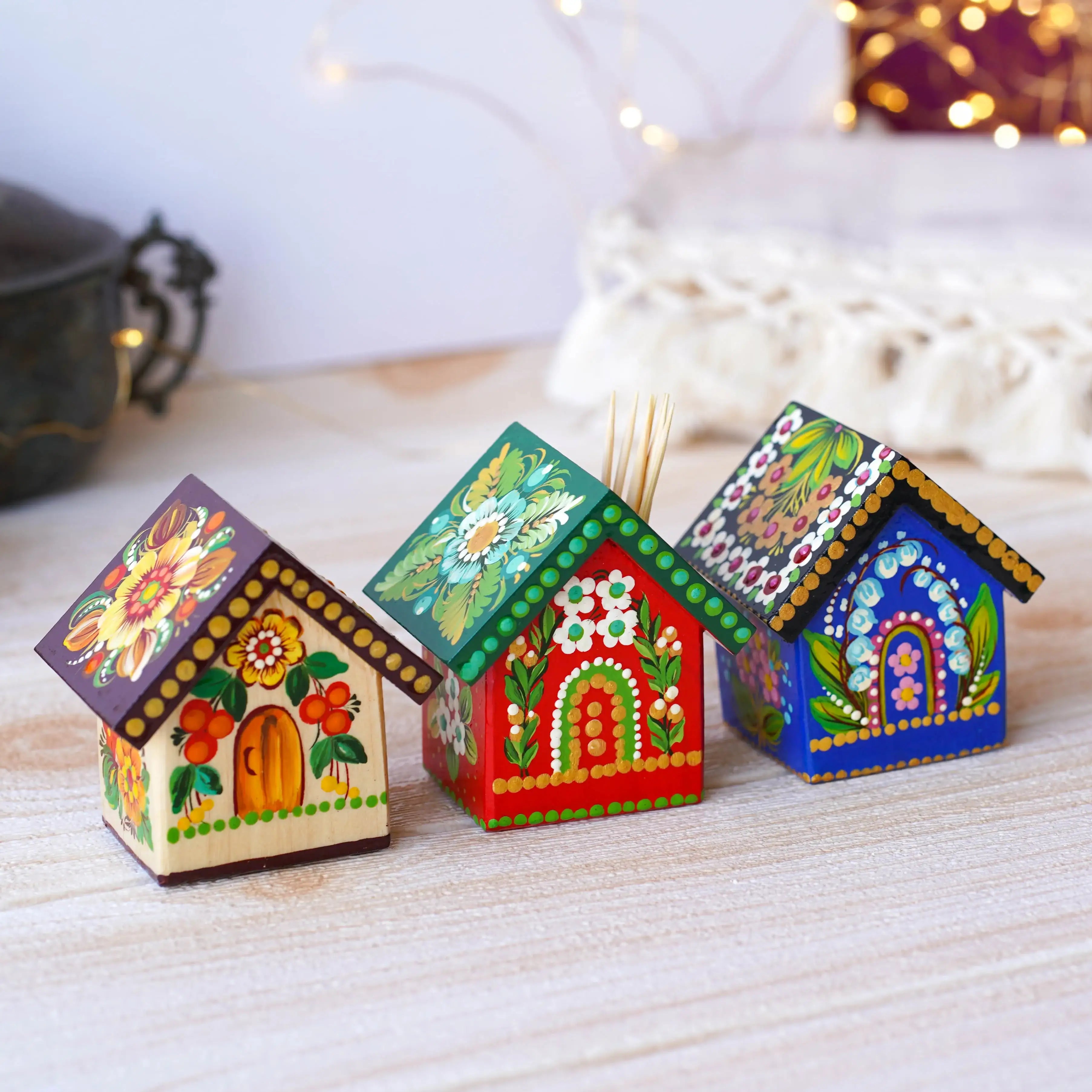 Handmade Wooden Personalized House-shaped Toothpick Holder