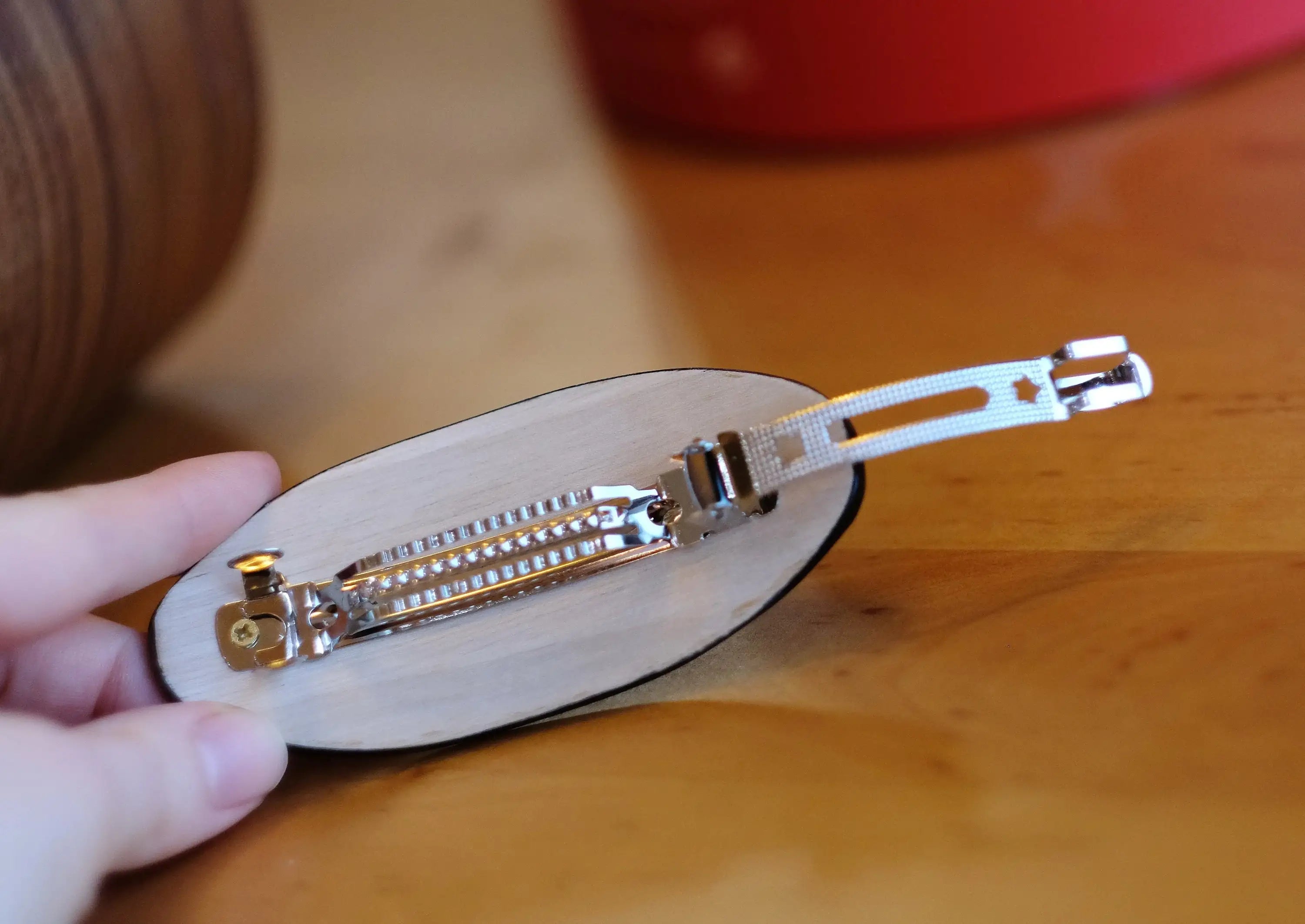 Painted Wooden Sunflower Hair Barrette - Handmade Artisanal Petrykivka Art French Hair Clip