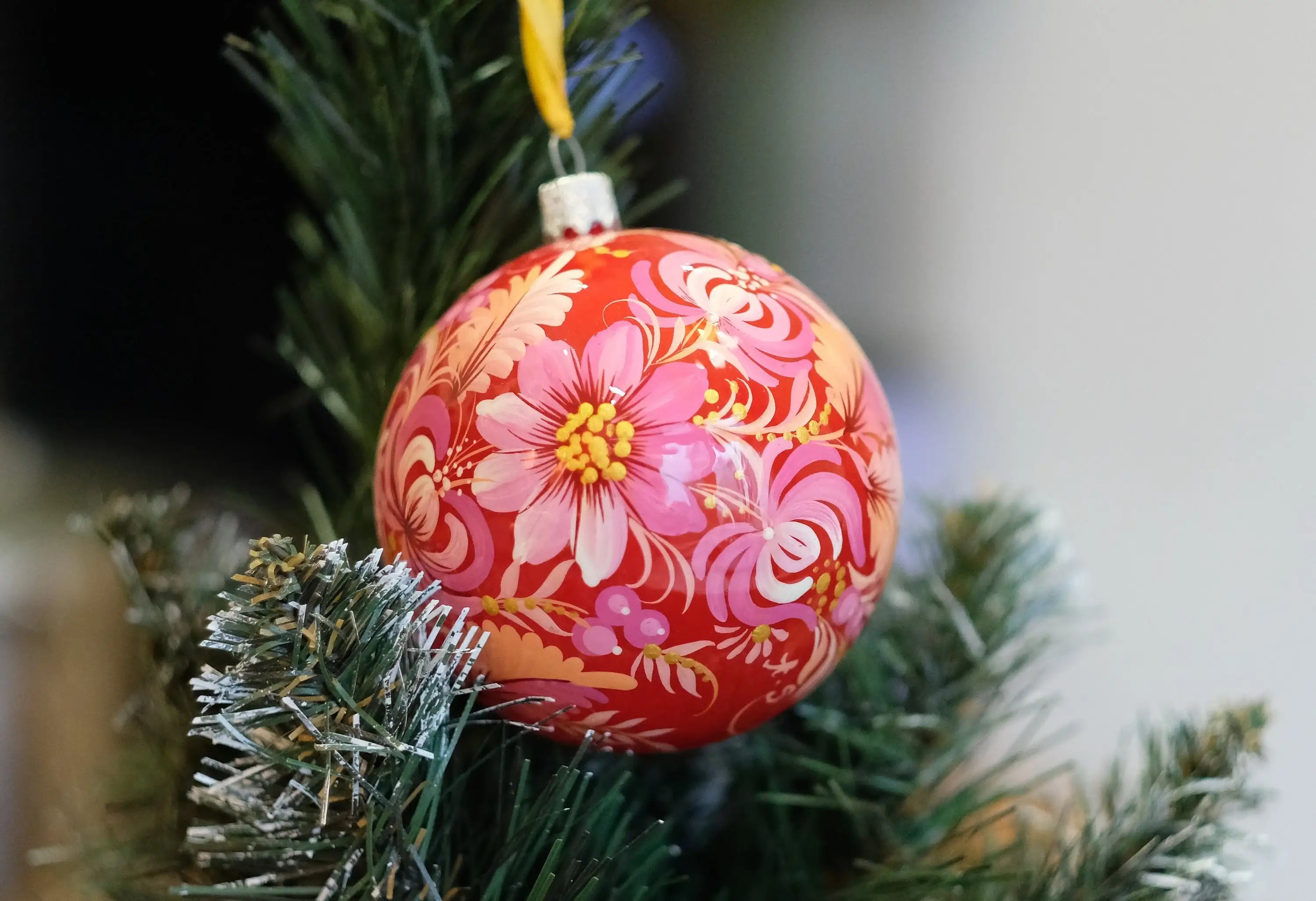 Painted Red Bird Christmas Ornament 3.14 in