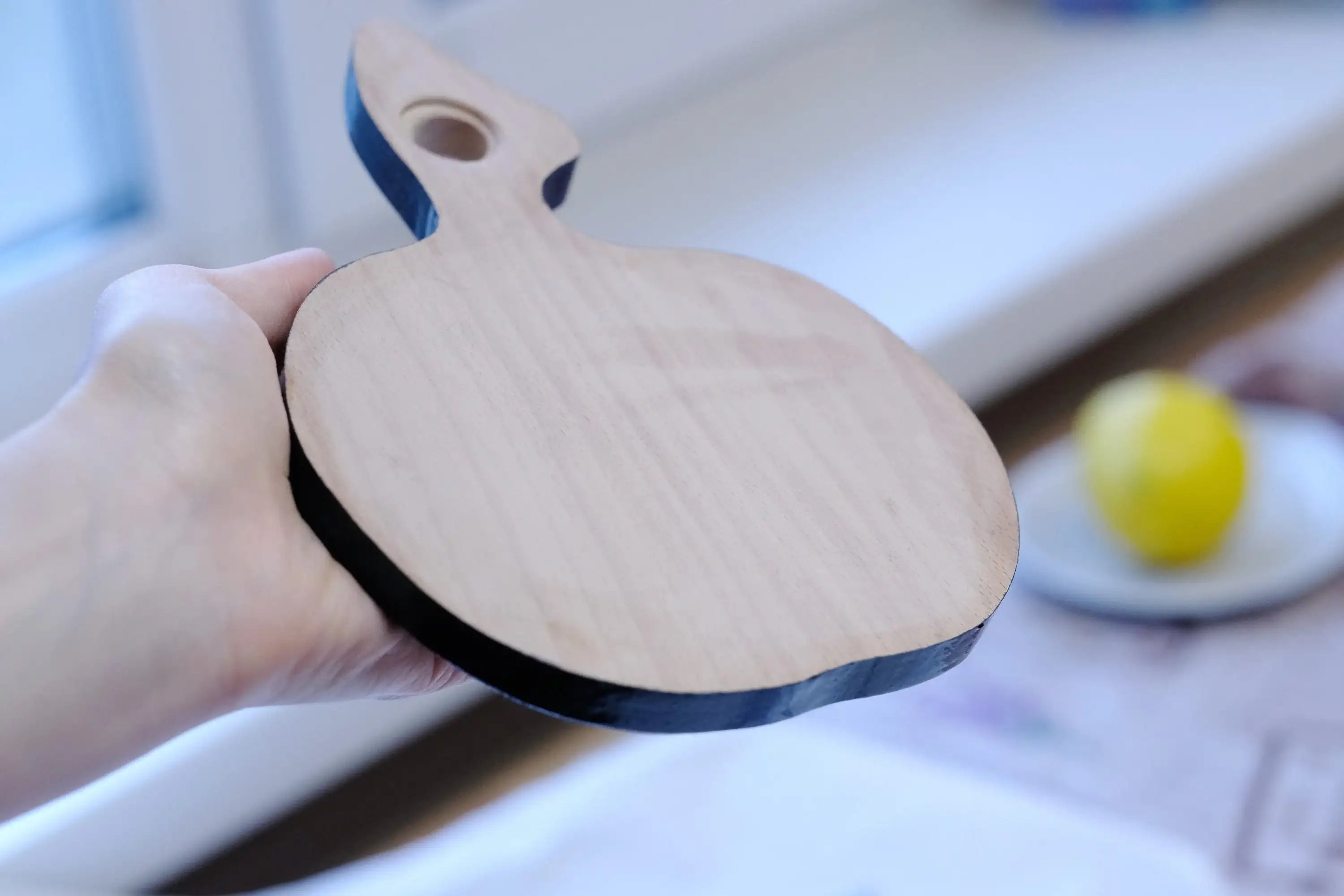 Mini Cutting Board Wooden - Functional Painted Chopping Board - Apple-shaped Sunflower Kitchen Wall Decor, Petrykivka Art