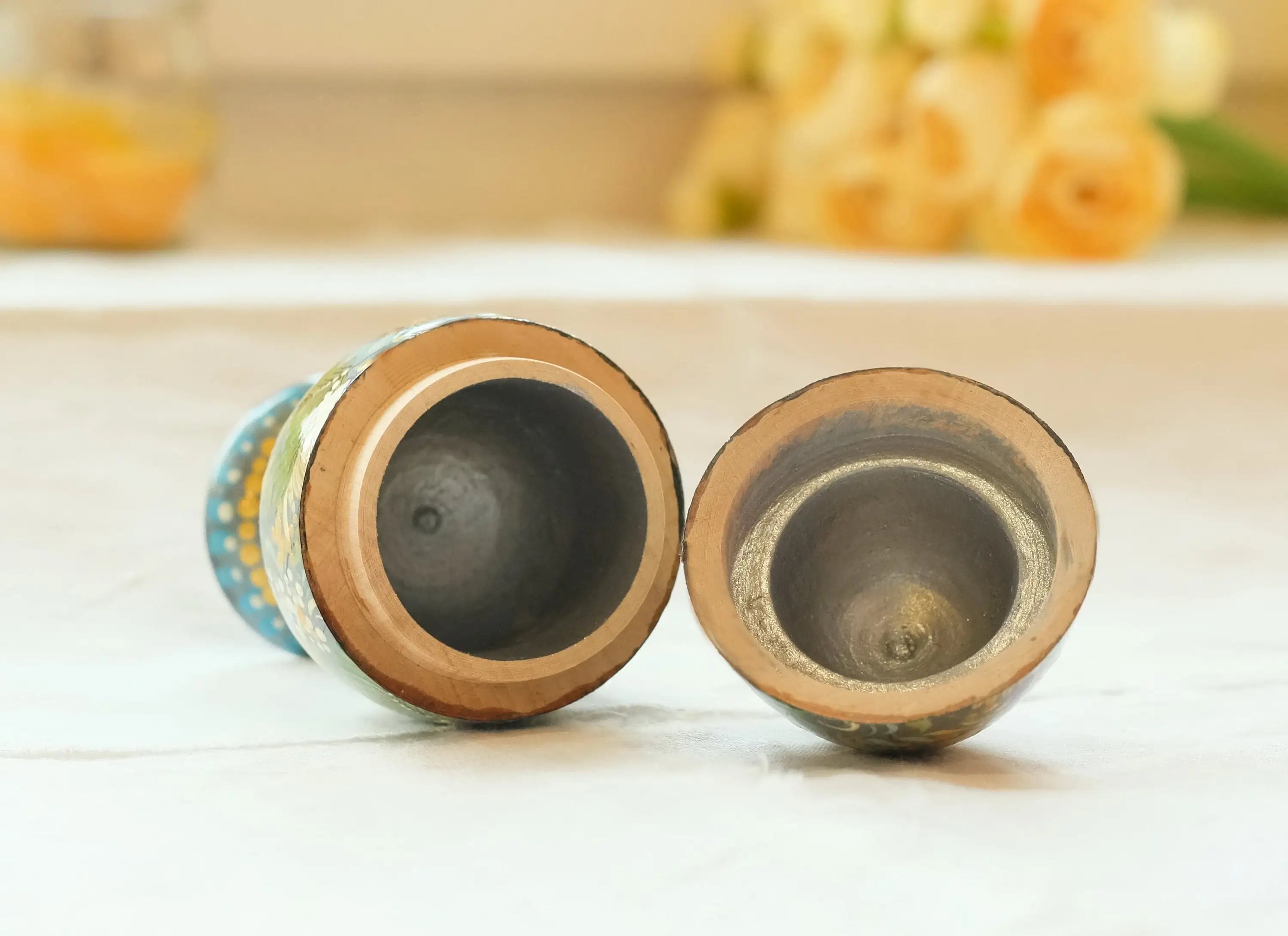 Wooden Jewelry Box Hand-painted with Petrykivka Art, Egg-shaped