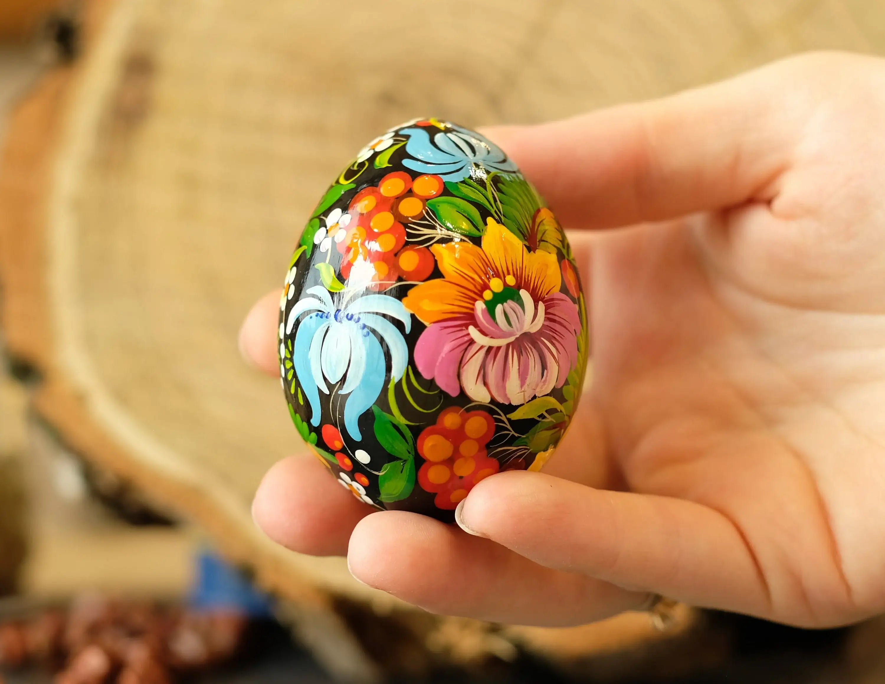 Personalized Hand-painted Wooden Ukrainian Pysanky Easter Egg