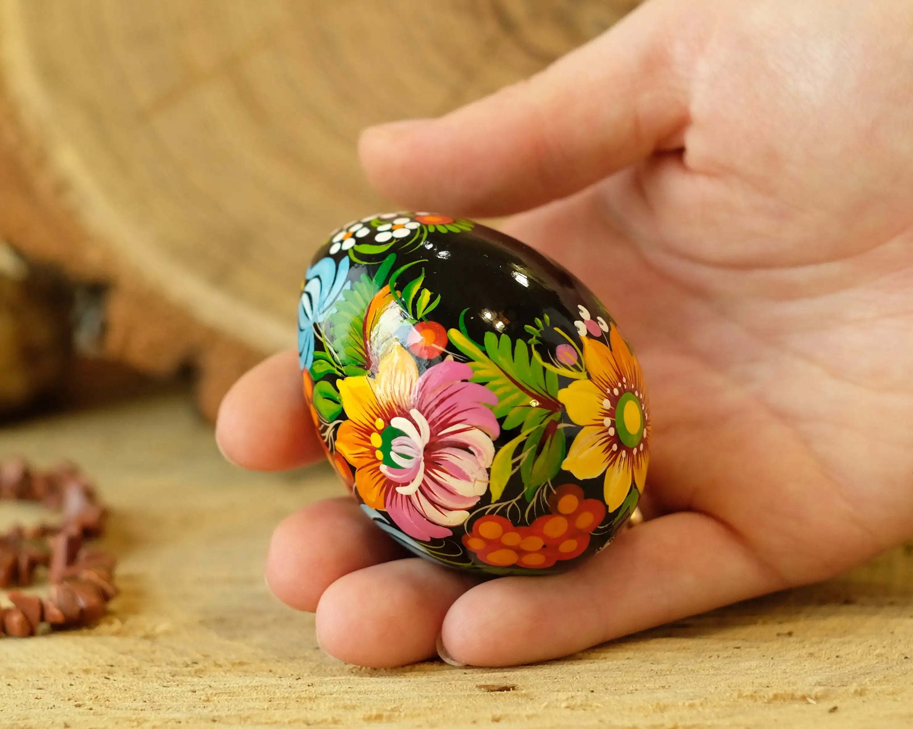 Personalized Hand-painted Wooden Ukrainian Pysanky Easter Egg
