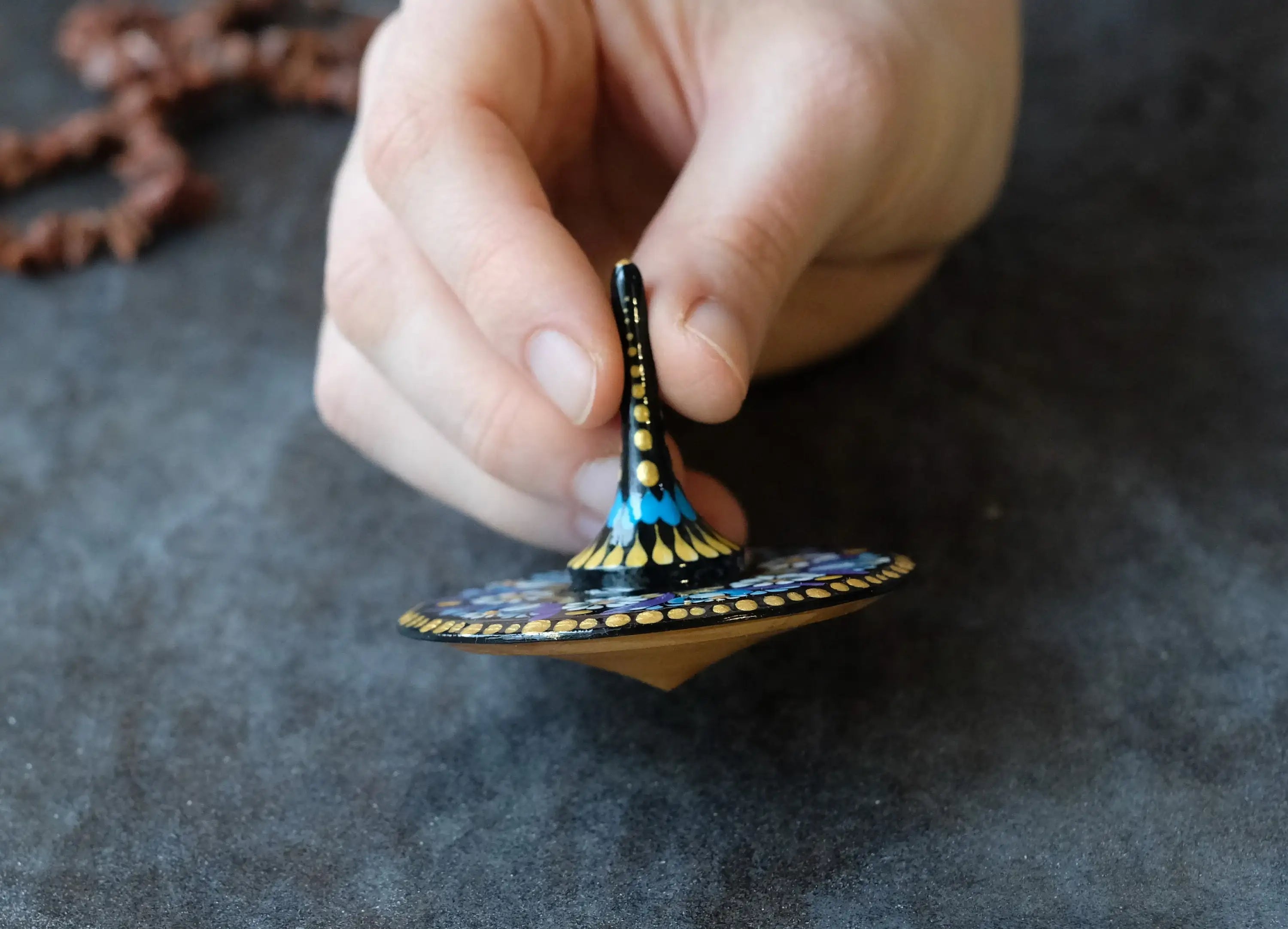 Wooden spinning top, Unique fidget spinner, Hand spinner fidget toy, Party bag favor, Cute Wedding favor, Purple flower spinning top