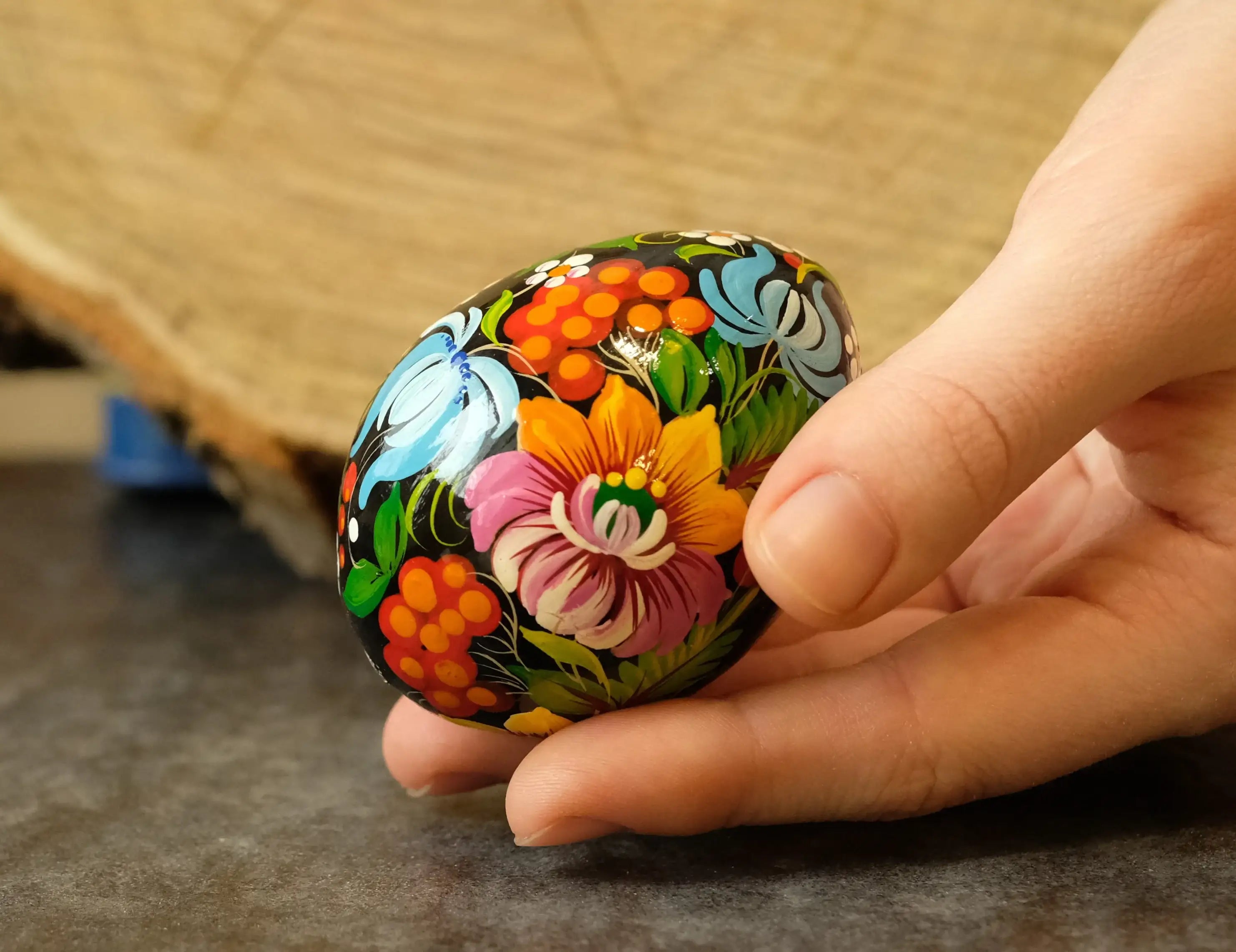 Personalized Hand-painted Wooden Ukrainian Pysanky Easter Egg