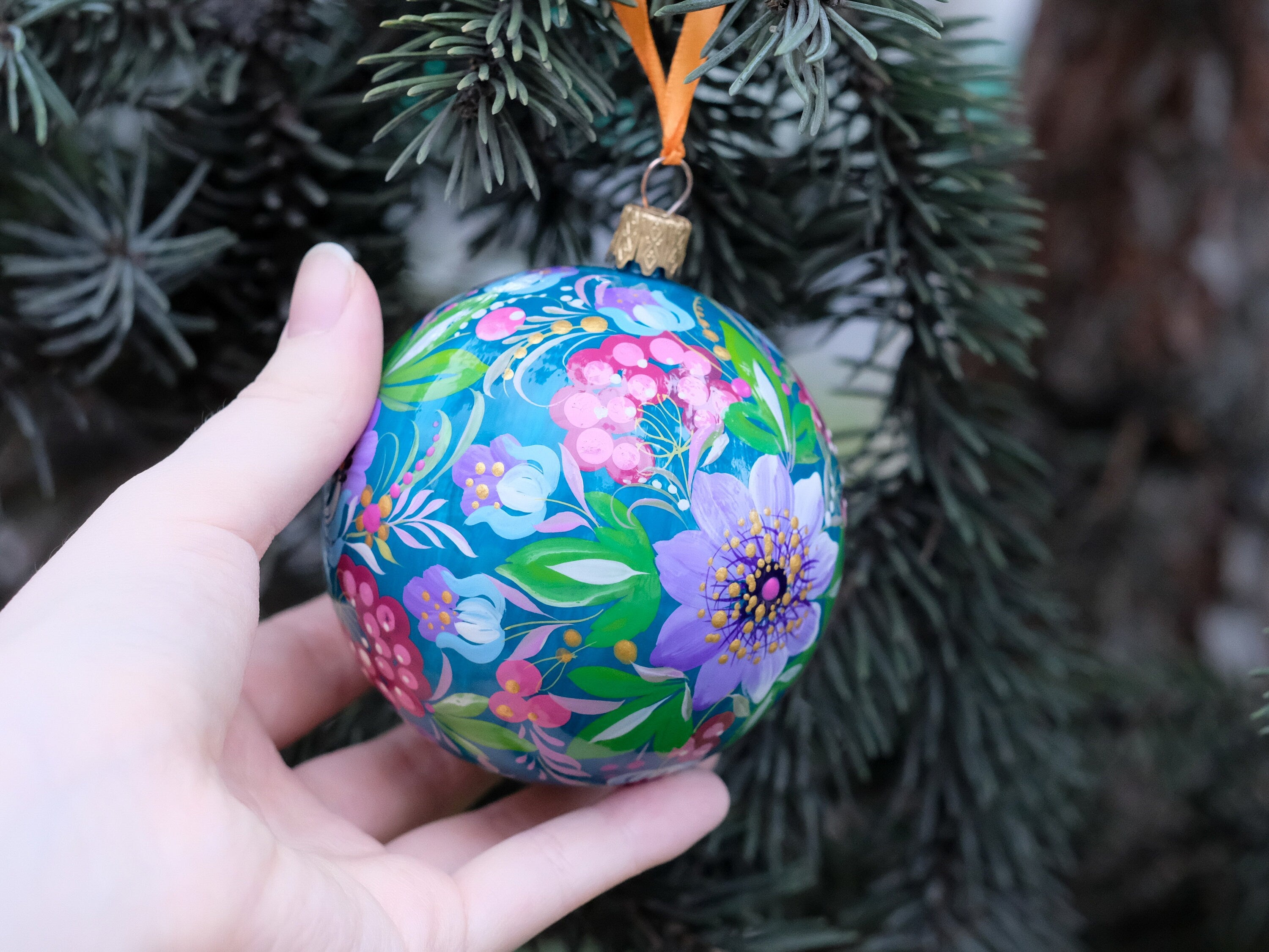 Personalized Painted Christmas Tree Ornament