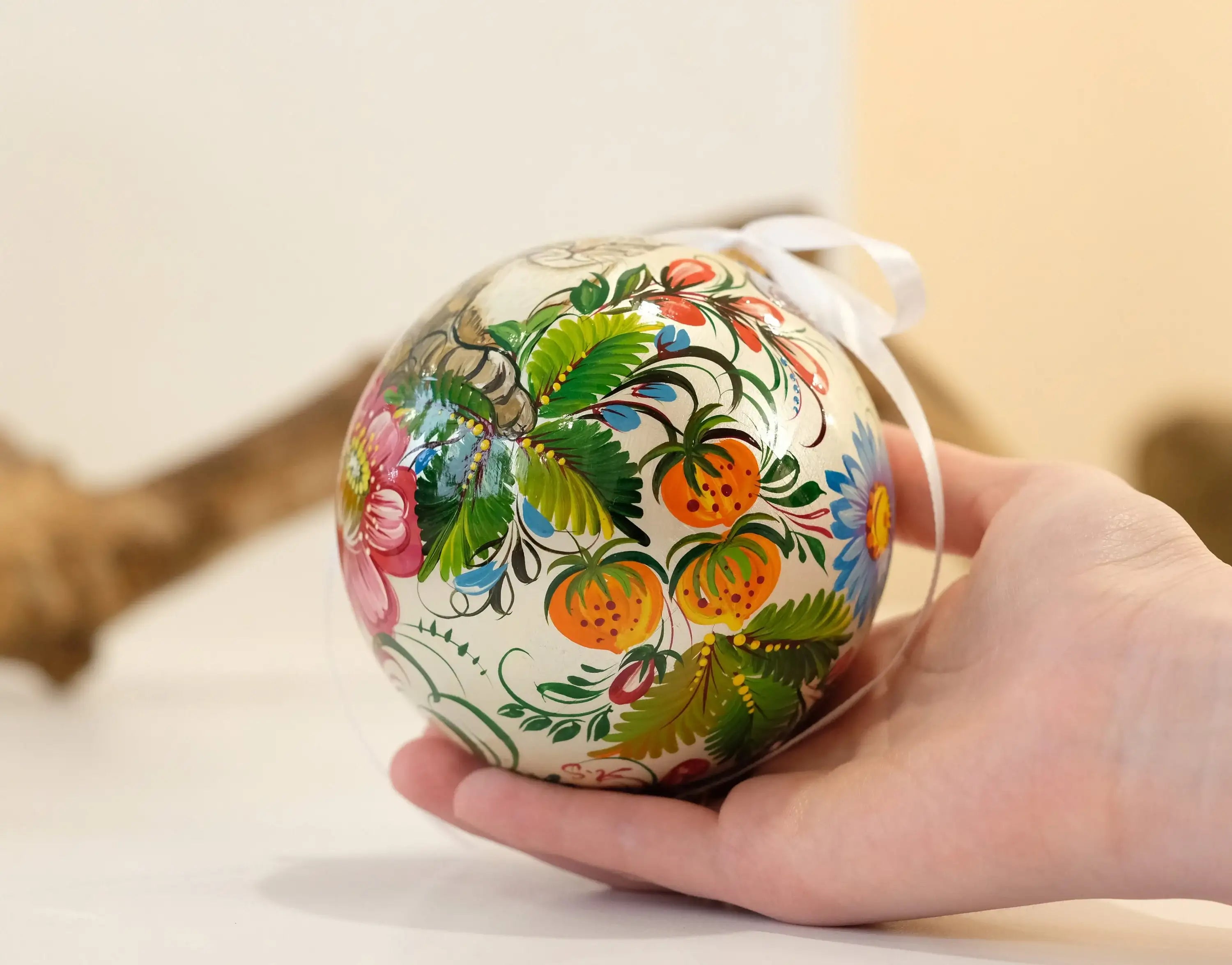 Custom Pet Portrait Painting on Wooden Plate - Personalized Pet Loss Memorial Gift, Animal Cat Portrait Decorated with Petrykivka Art