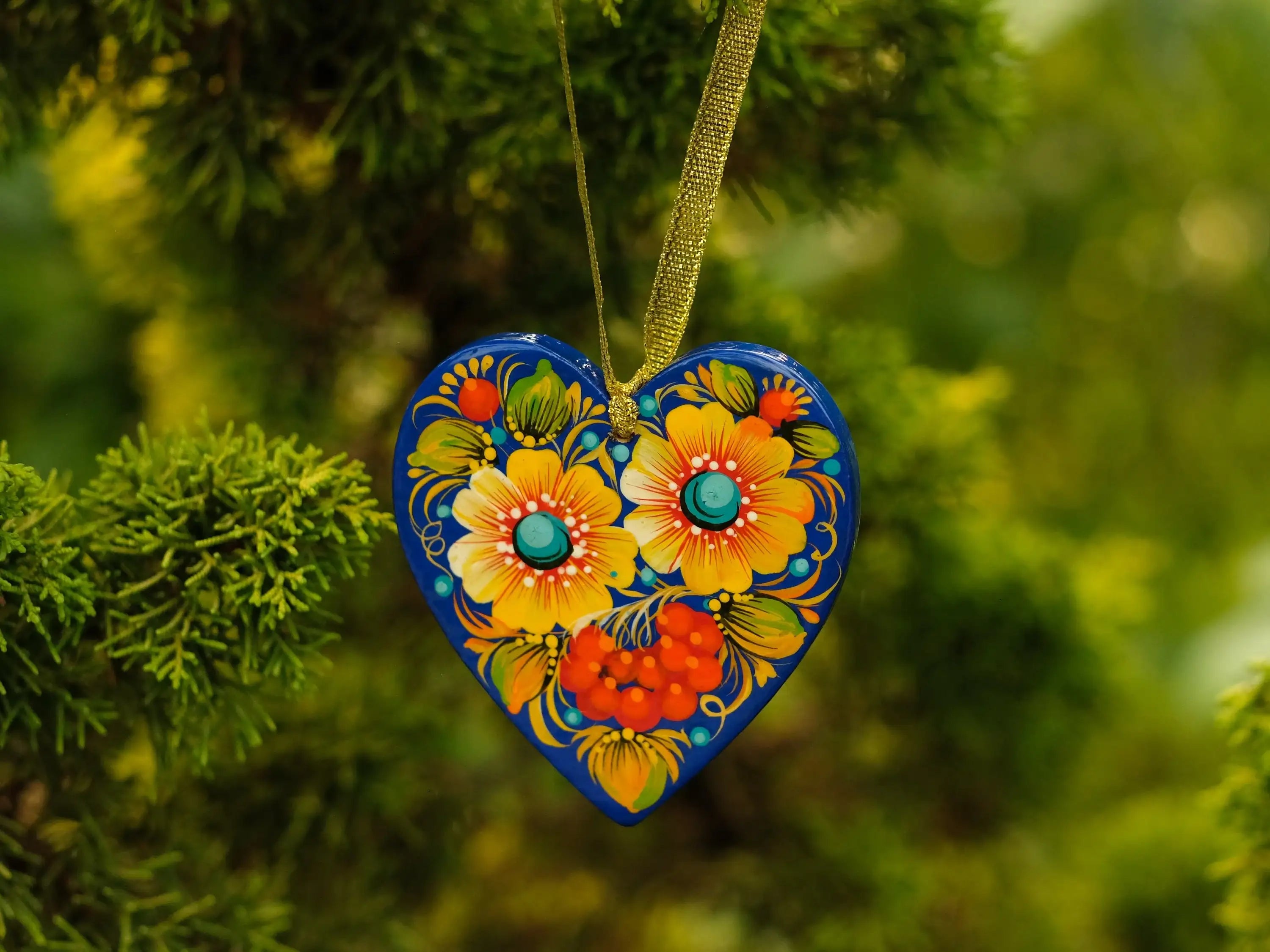 Wooden Heart Christmas ornament Handmade