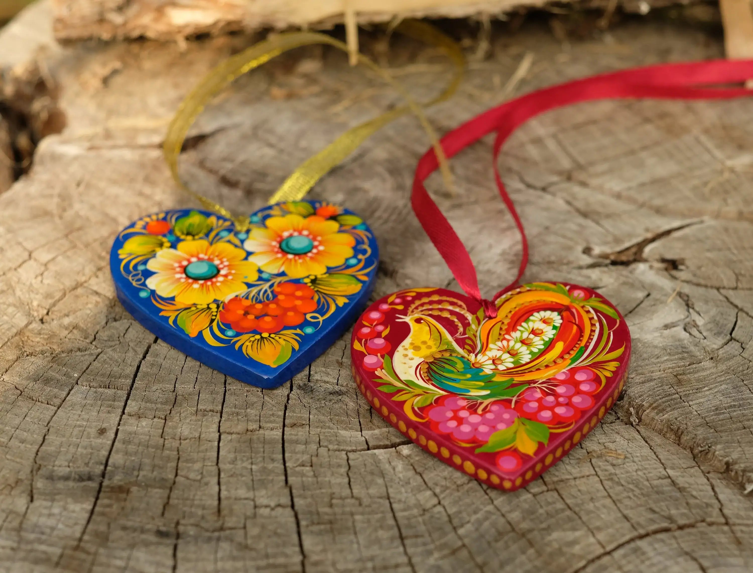 Wooden Heart Christmas ornament Handmade