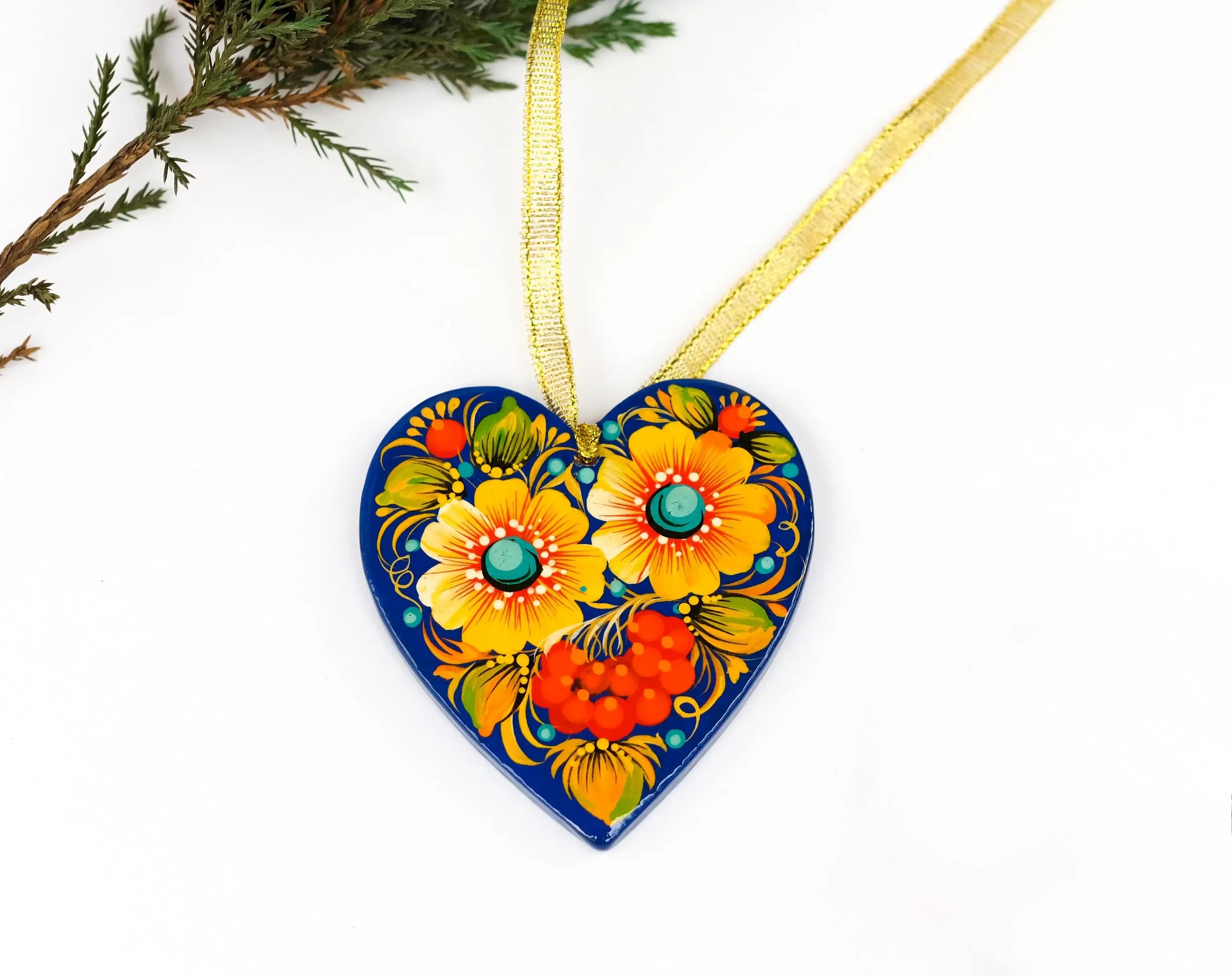 Wooden Heart Christmas ornament Handmade
