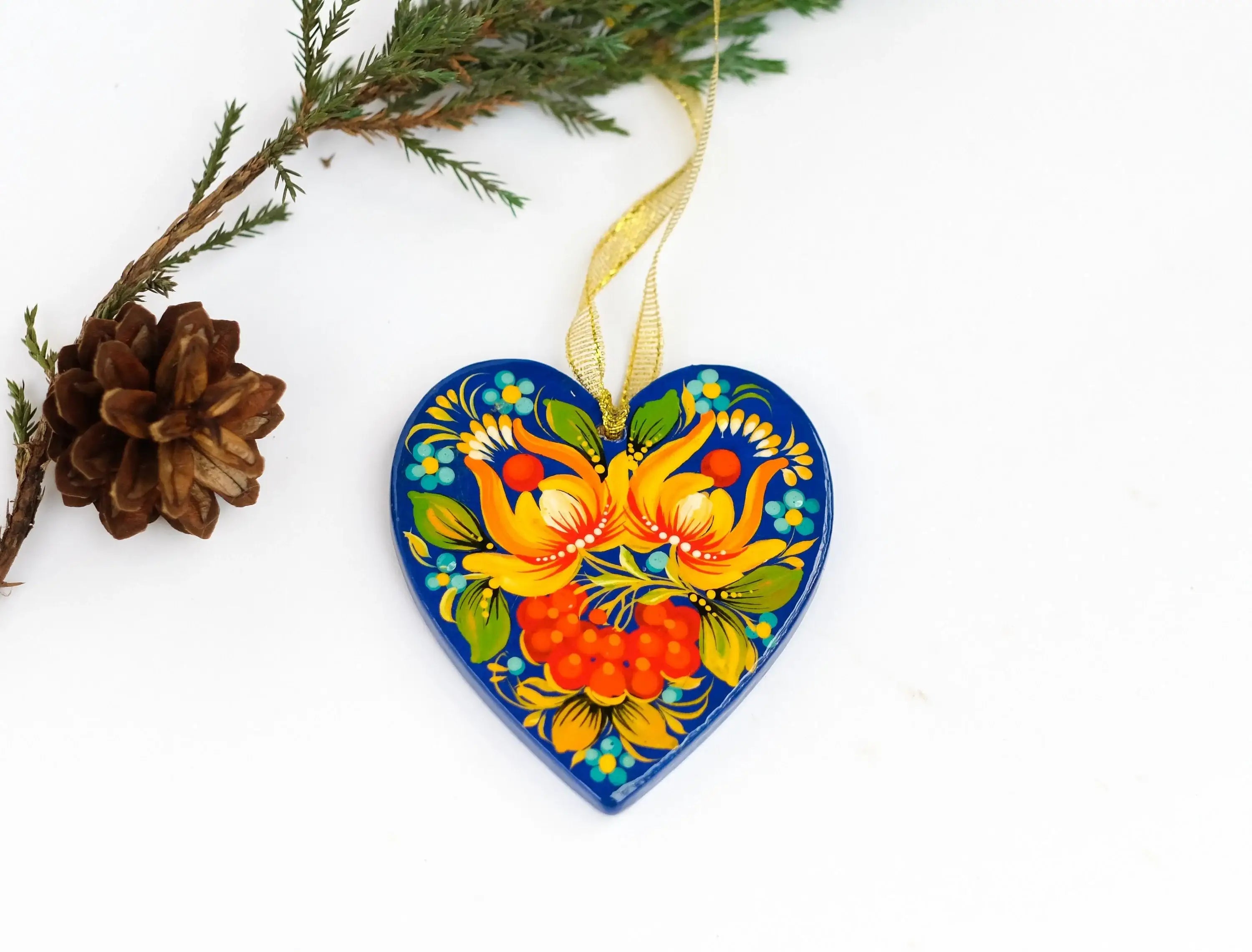 Wooden Heart Christmas ornament Handmade