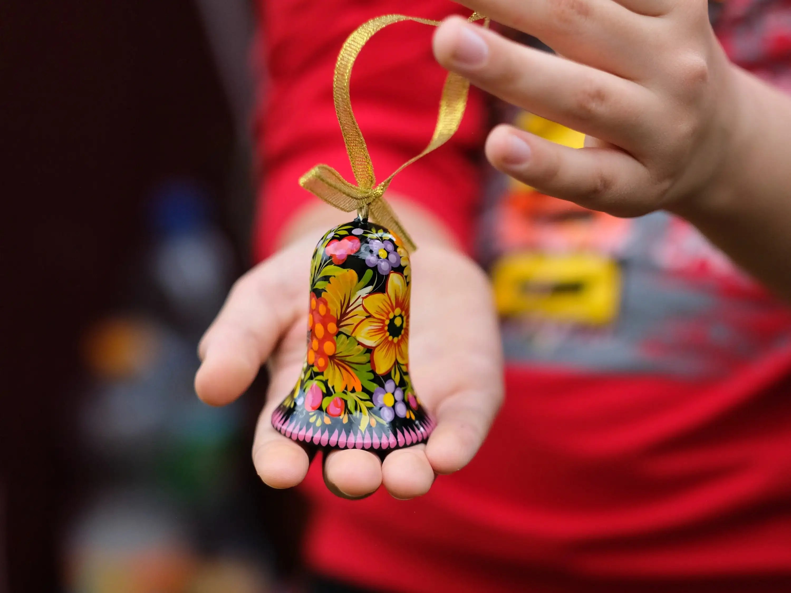 Wooden Sunflower Easter Ornament Hand-Painted with Petrykivka Art