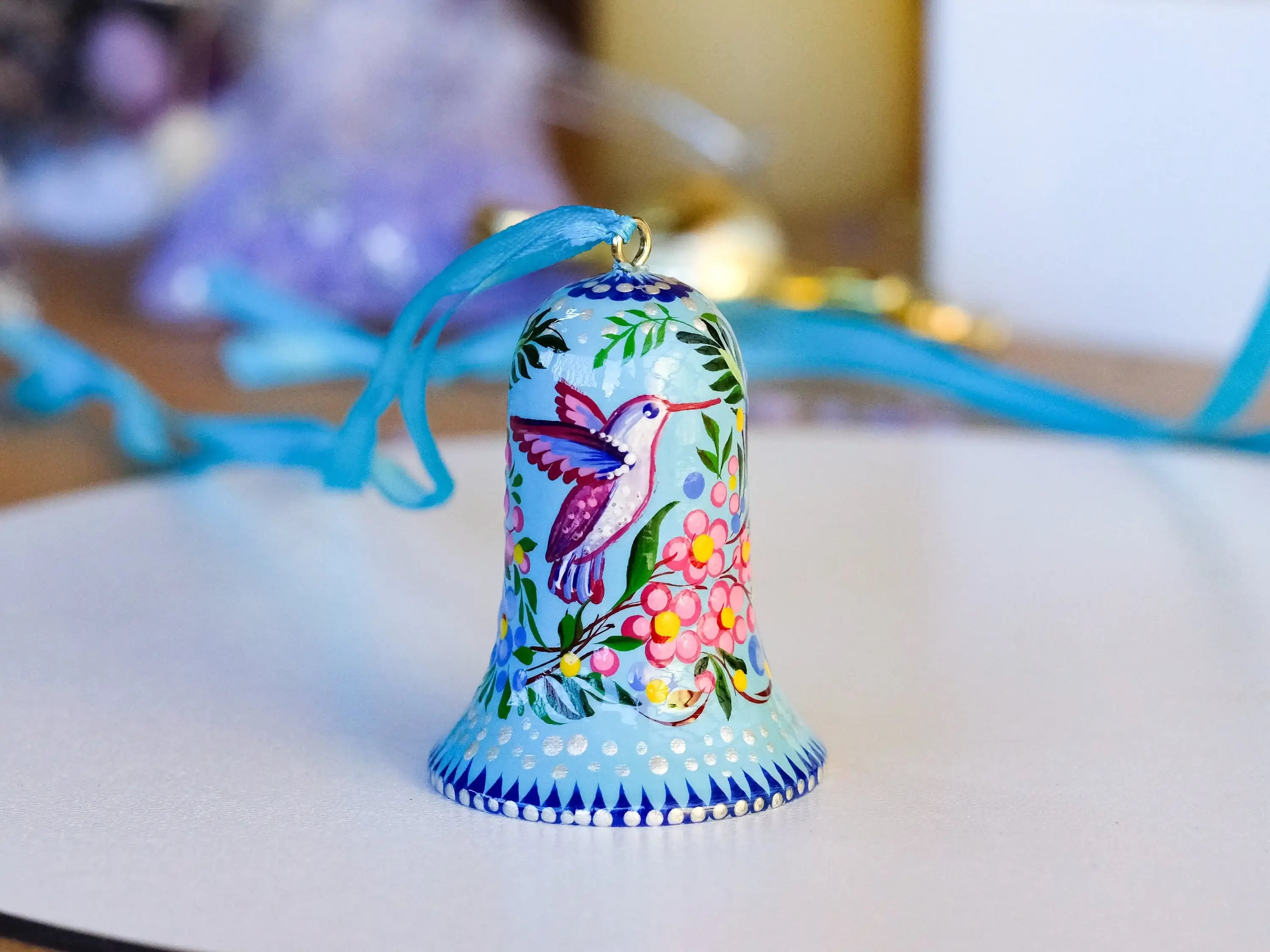 Hummingbird Wooden Bell ornaments Hand-painted