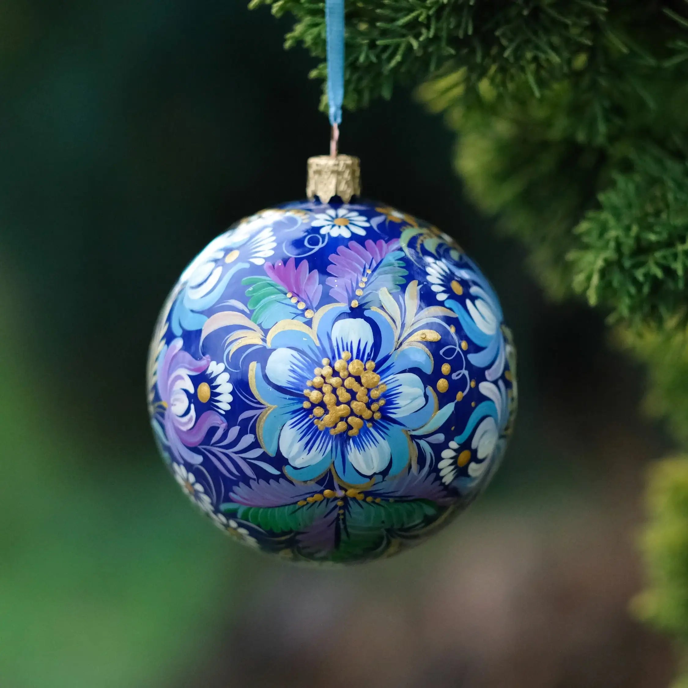 Hand-painted Nativity Scene Christmas Ball Ornament