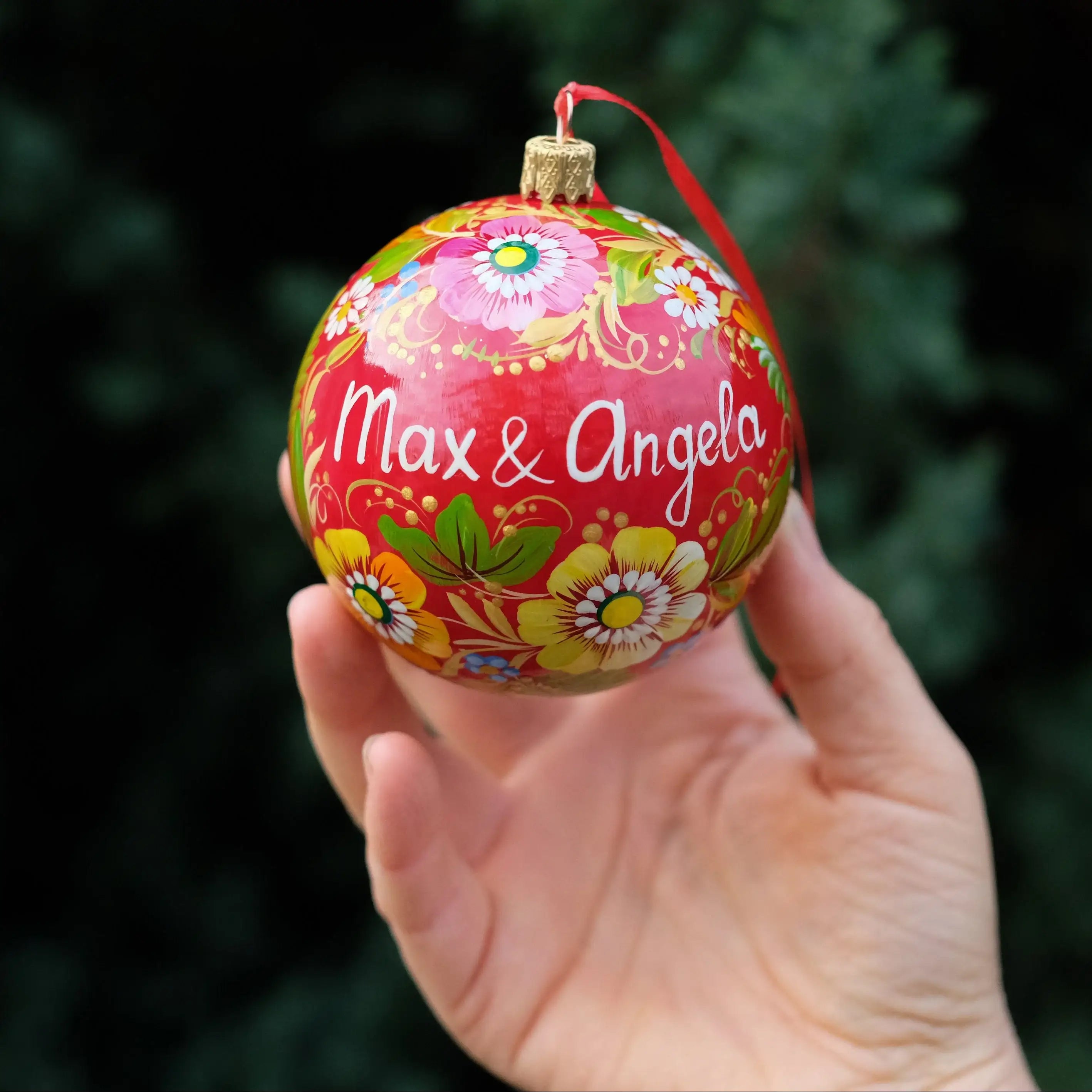 Personalized Painted Christmas Ornament