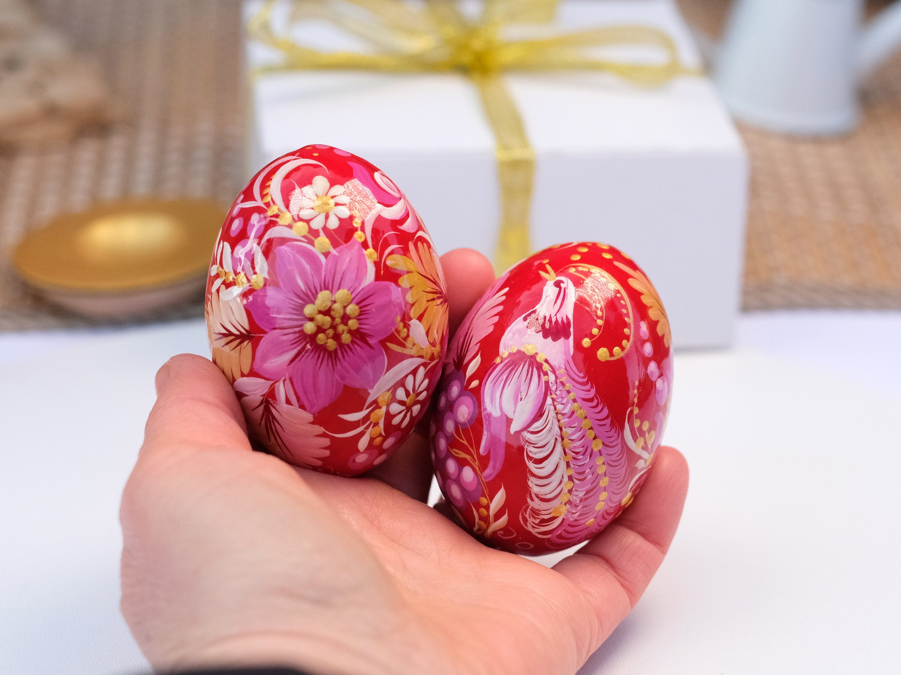Handmade Wooden Fairy Bird Ukrainian Easter Egg