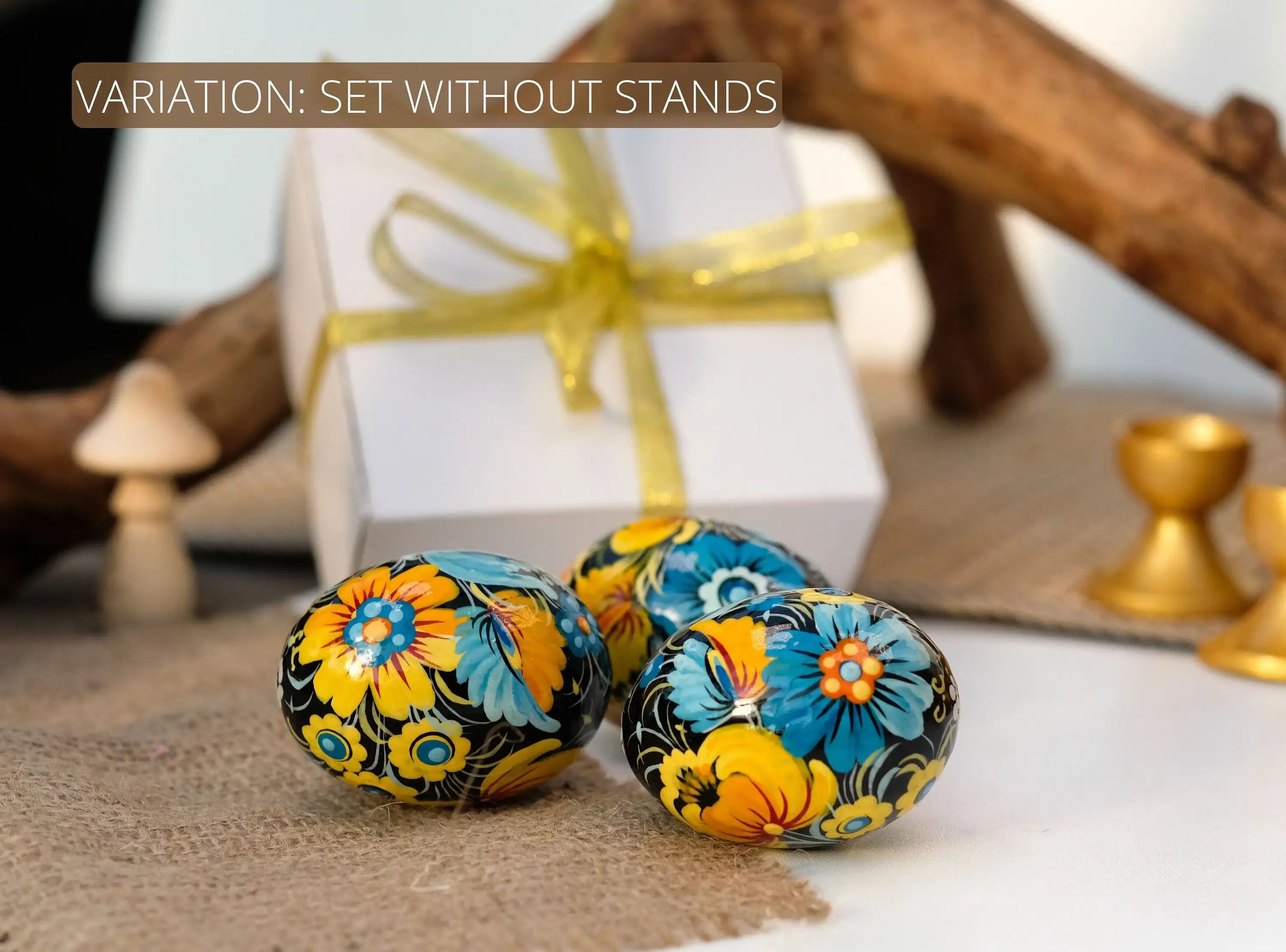 Ukrainian Pysanky Egg - Painted Wooden Easter Egg Ornament