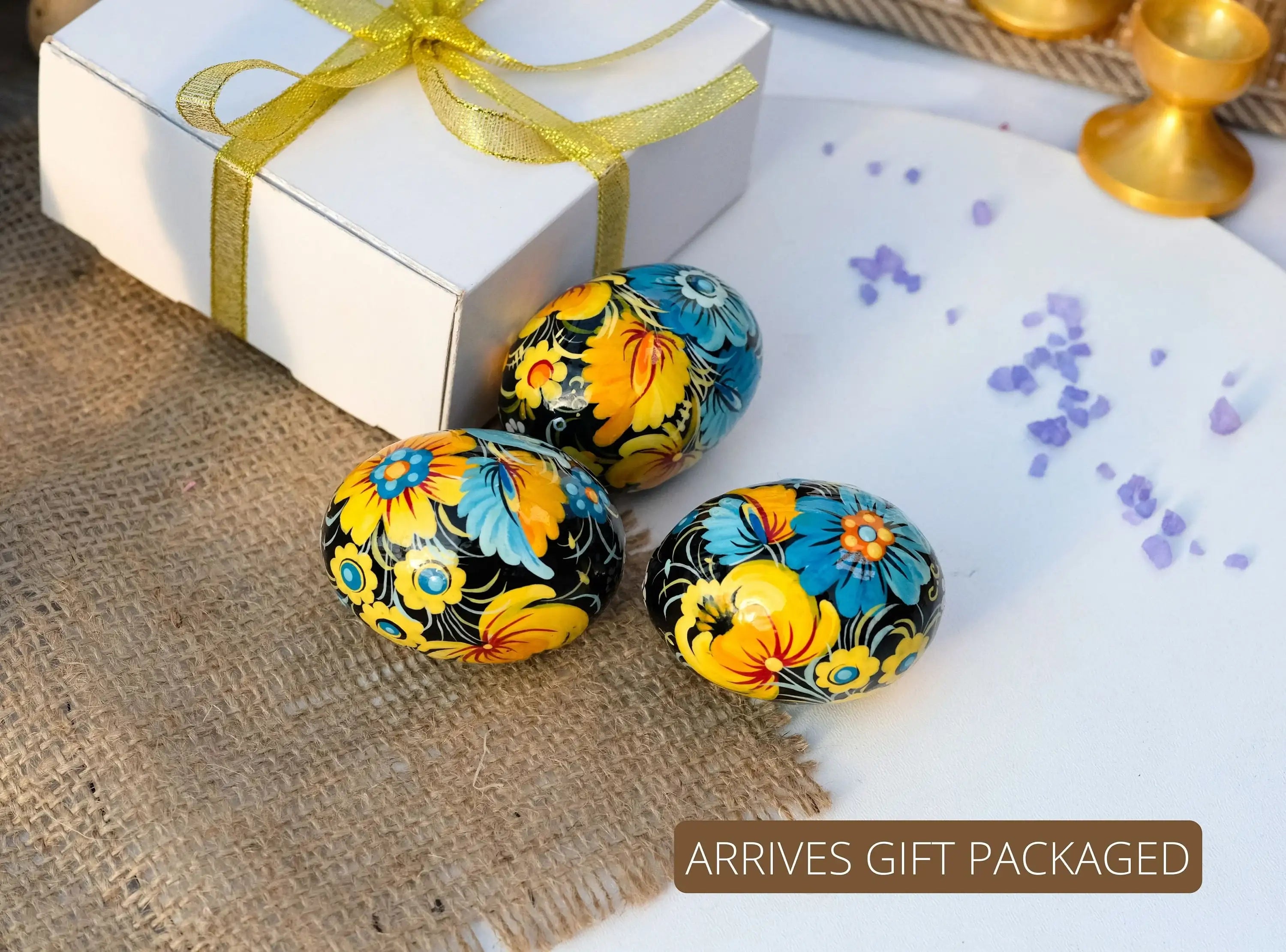 Ukrainian Pysanky Egg - Painted Wooden Easter Egg Ornament