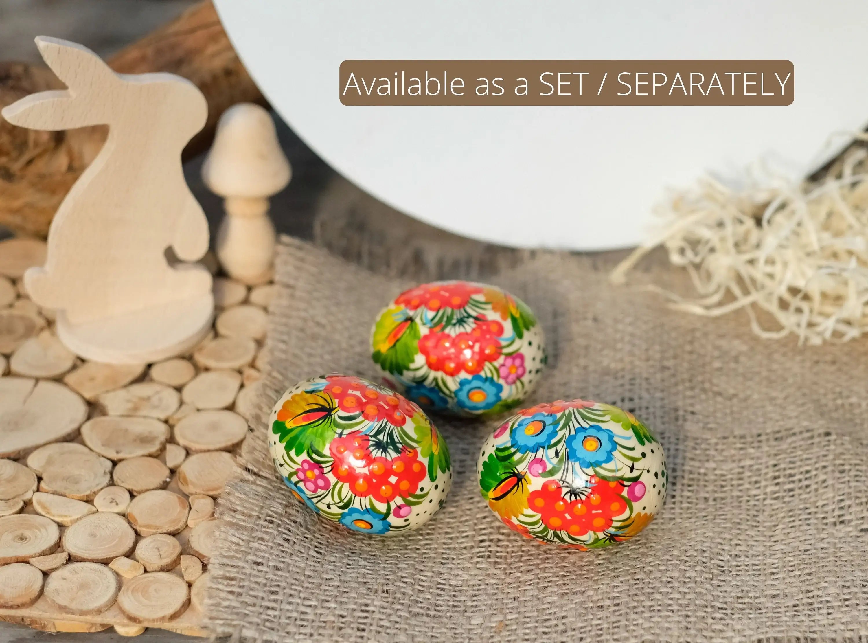 Painted Ukrainian Wooden Easter Eggs - Handmade Ukrainian Pysanky