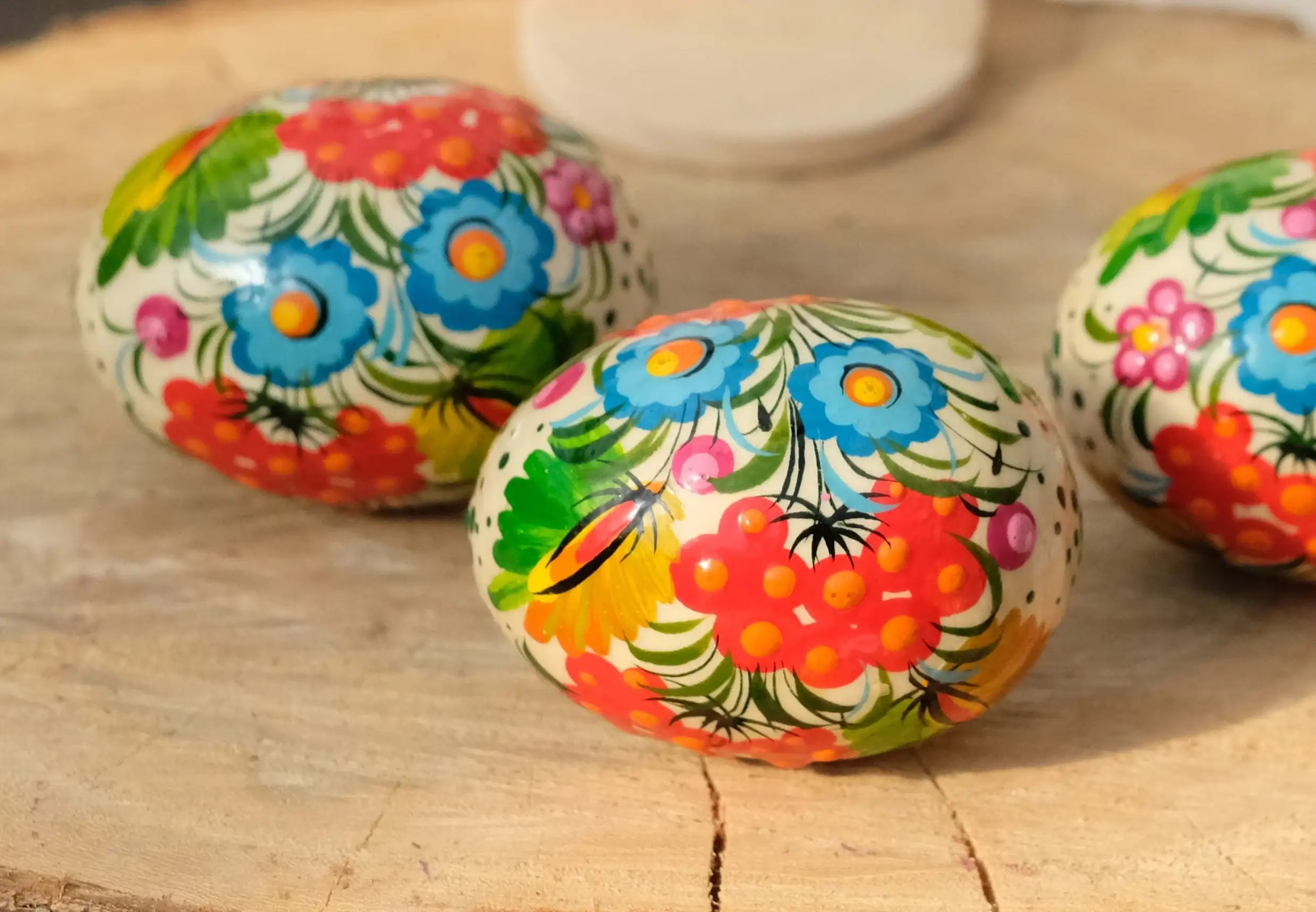 Painted Ukrainian Wooden Easter Eggs - Handmade Ukrainian Pysanky