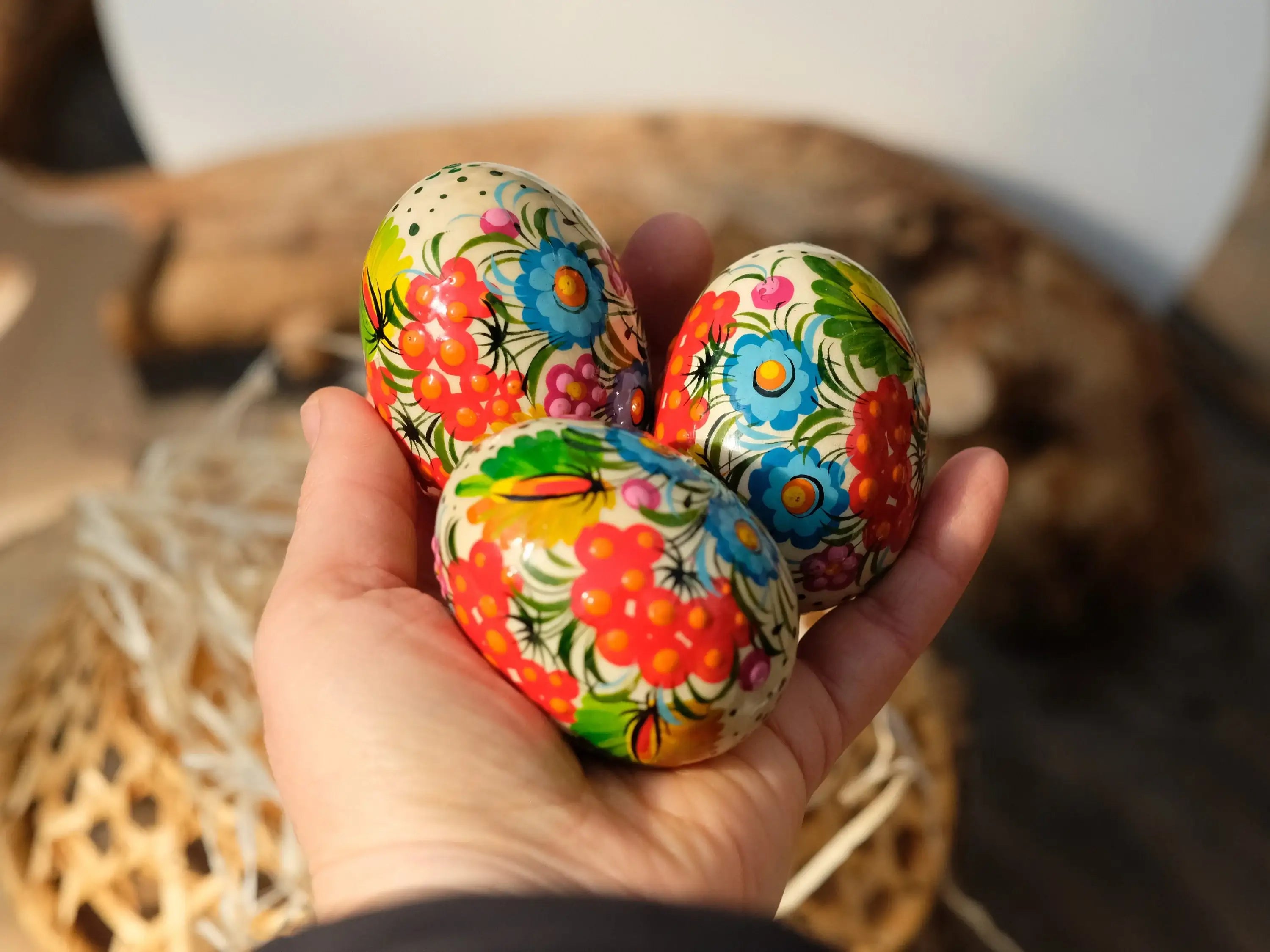 Painted Ukrainian Wooden Easter Eggs - Handmade Ukrainian Pysanky
