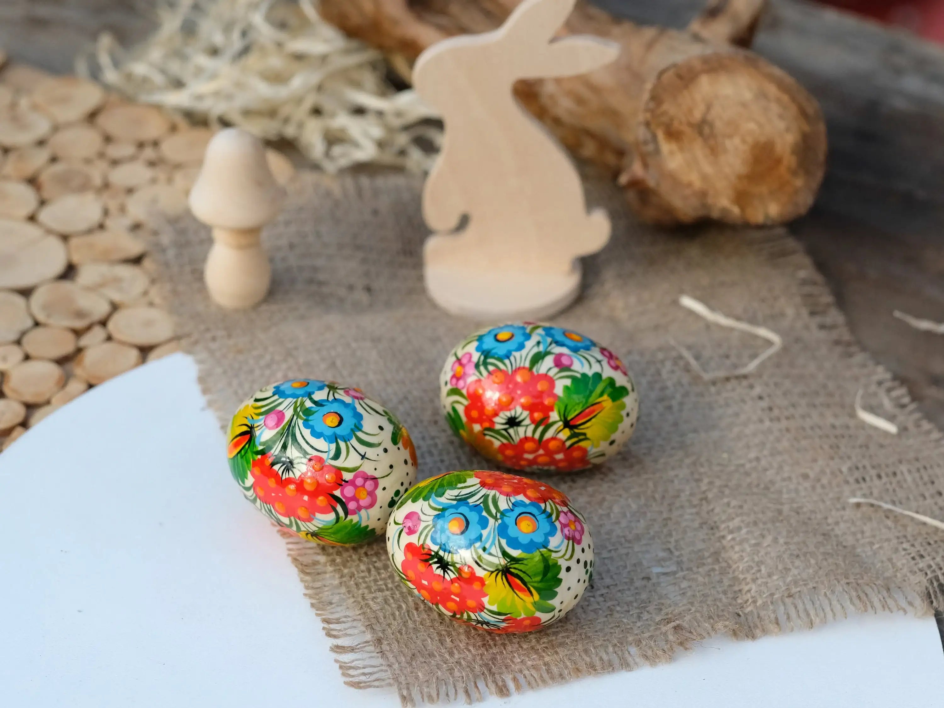 Painted Ukrainian Wooden Easter Eggs - Handmade Ukrainian Pysanky