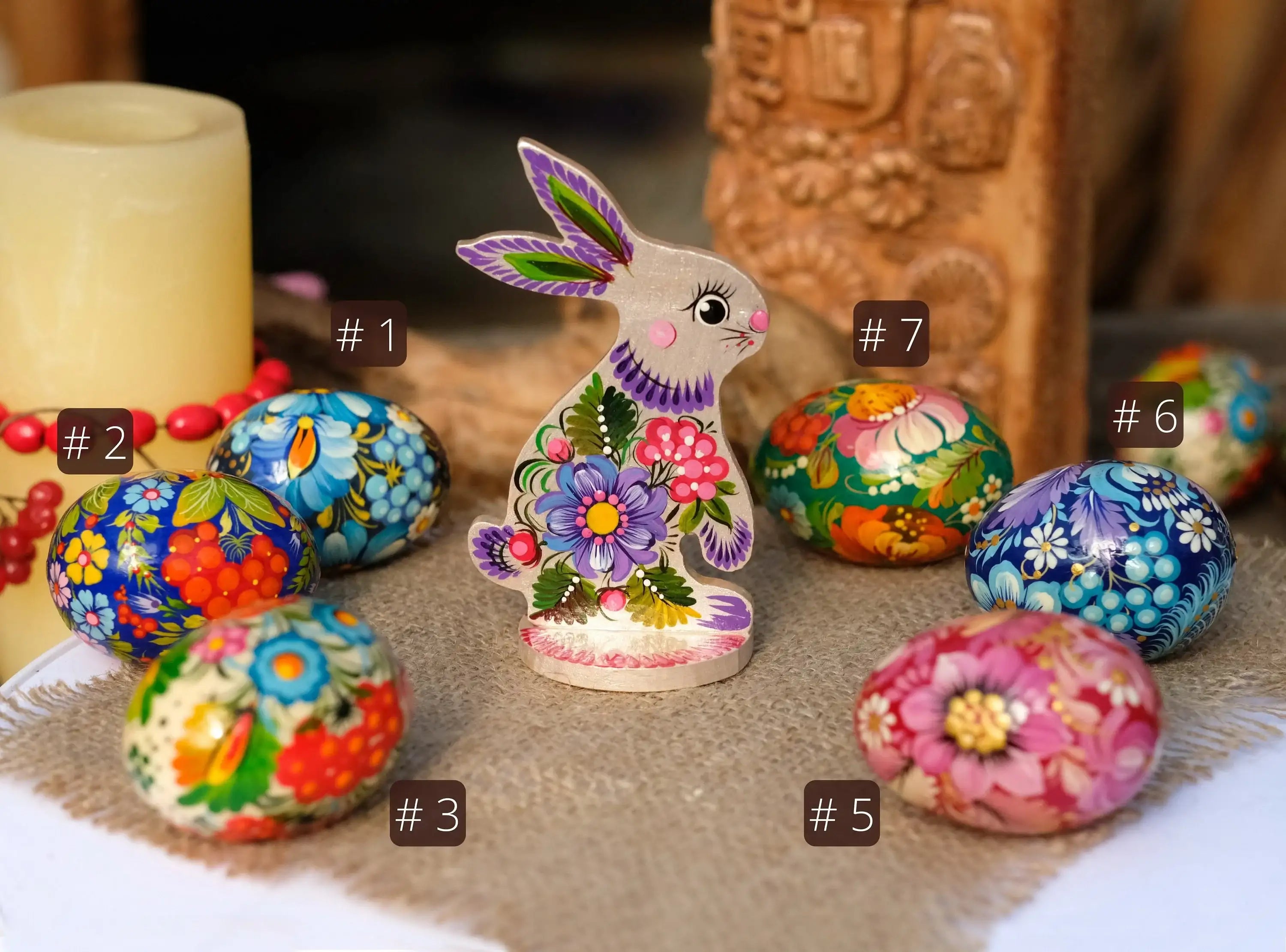 Personalized Easter Bunny- Carved from Wood & Hand-painted