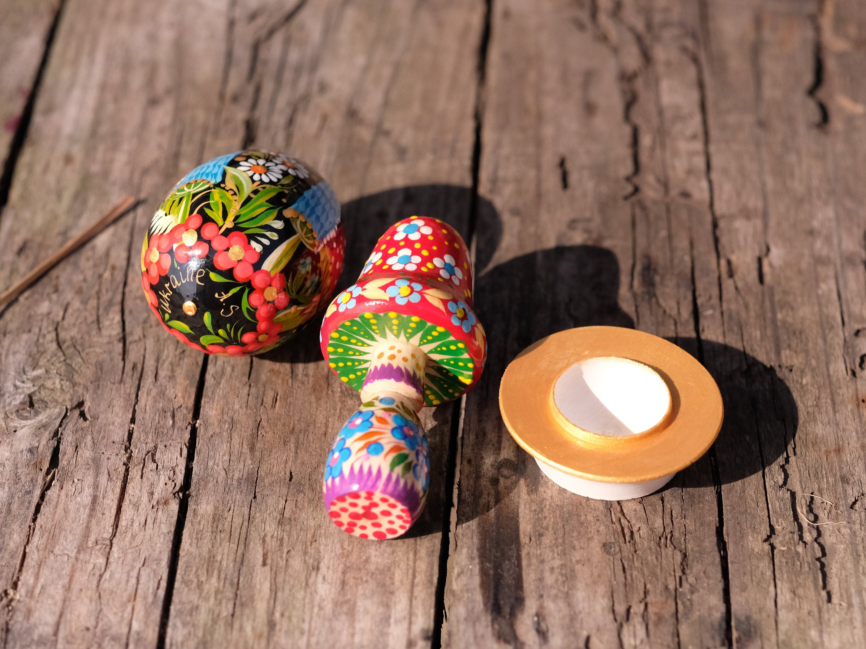Ukranian Mushroom Easter Egg Ornament - Hand-painted Ukrainian Pysanky