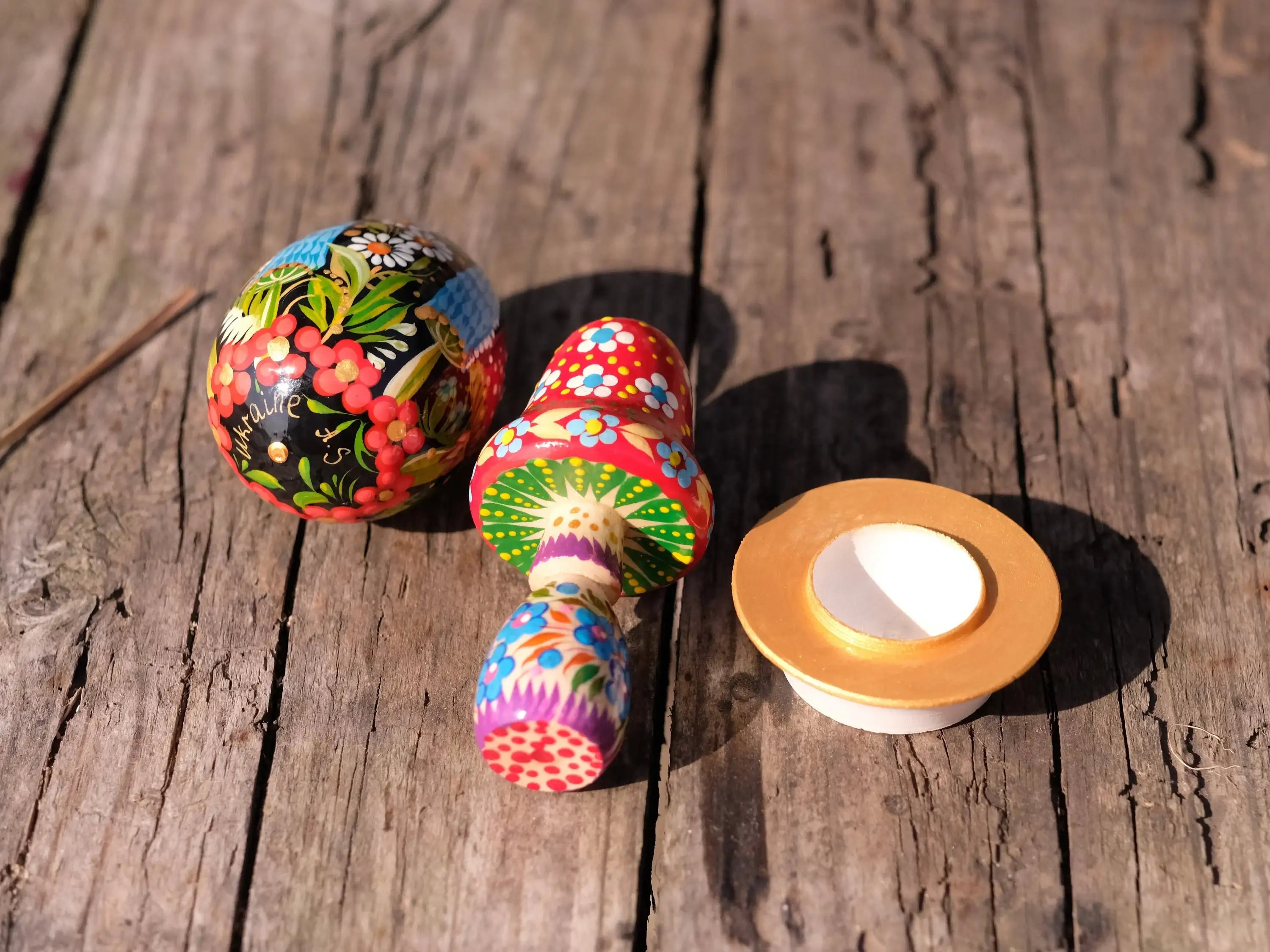 Ukranian Mushroom Easter Egg Ornament - Hand-painted Ukrainian Pysanky
