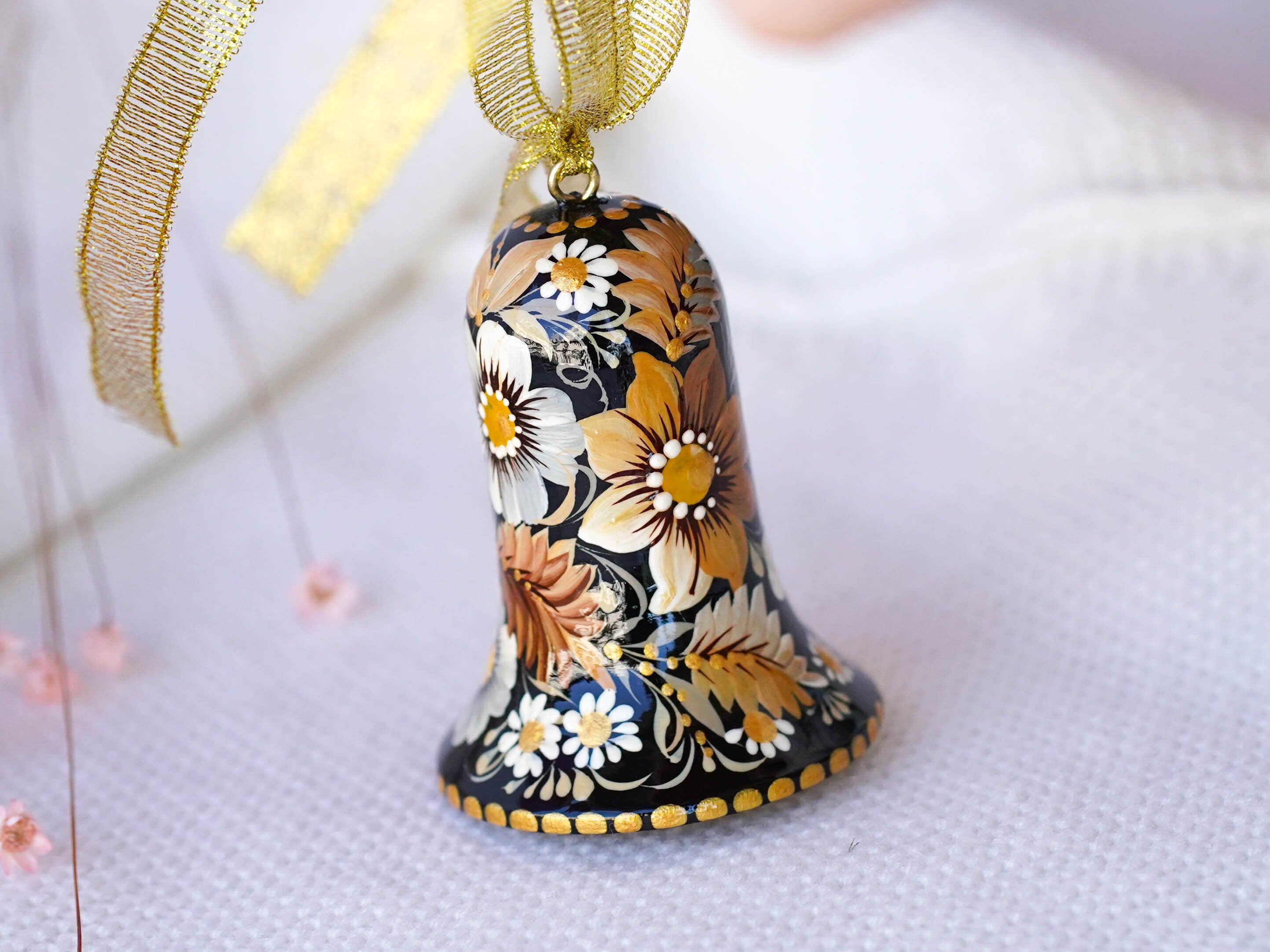 Wooden Bell Christmas Ornament Hand-painted