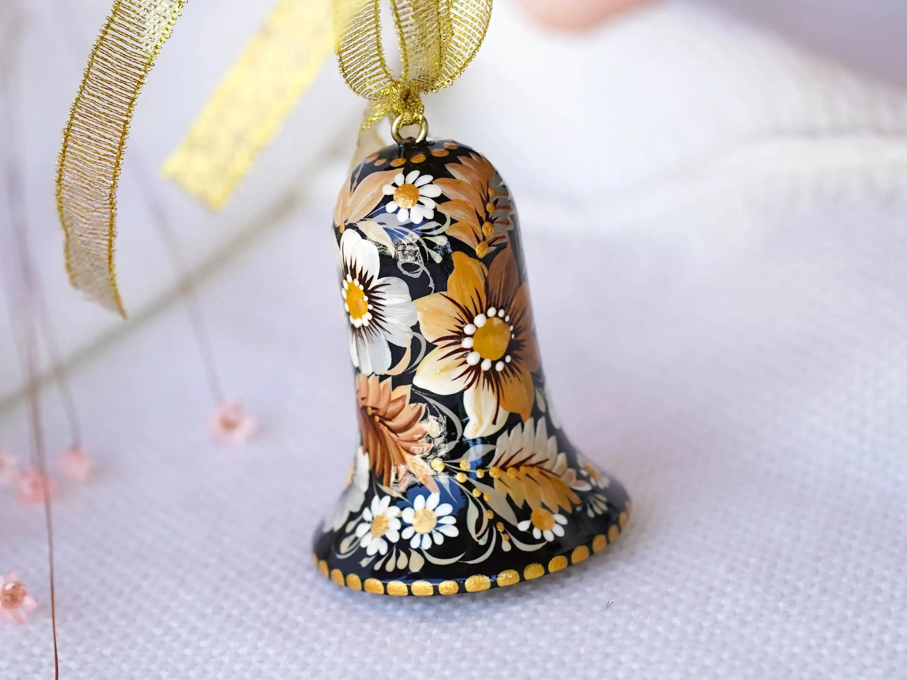 Wooden Bell Christmas Ornament Hand-painted