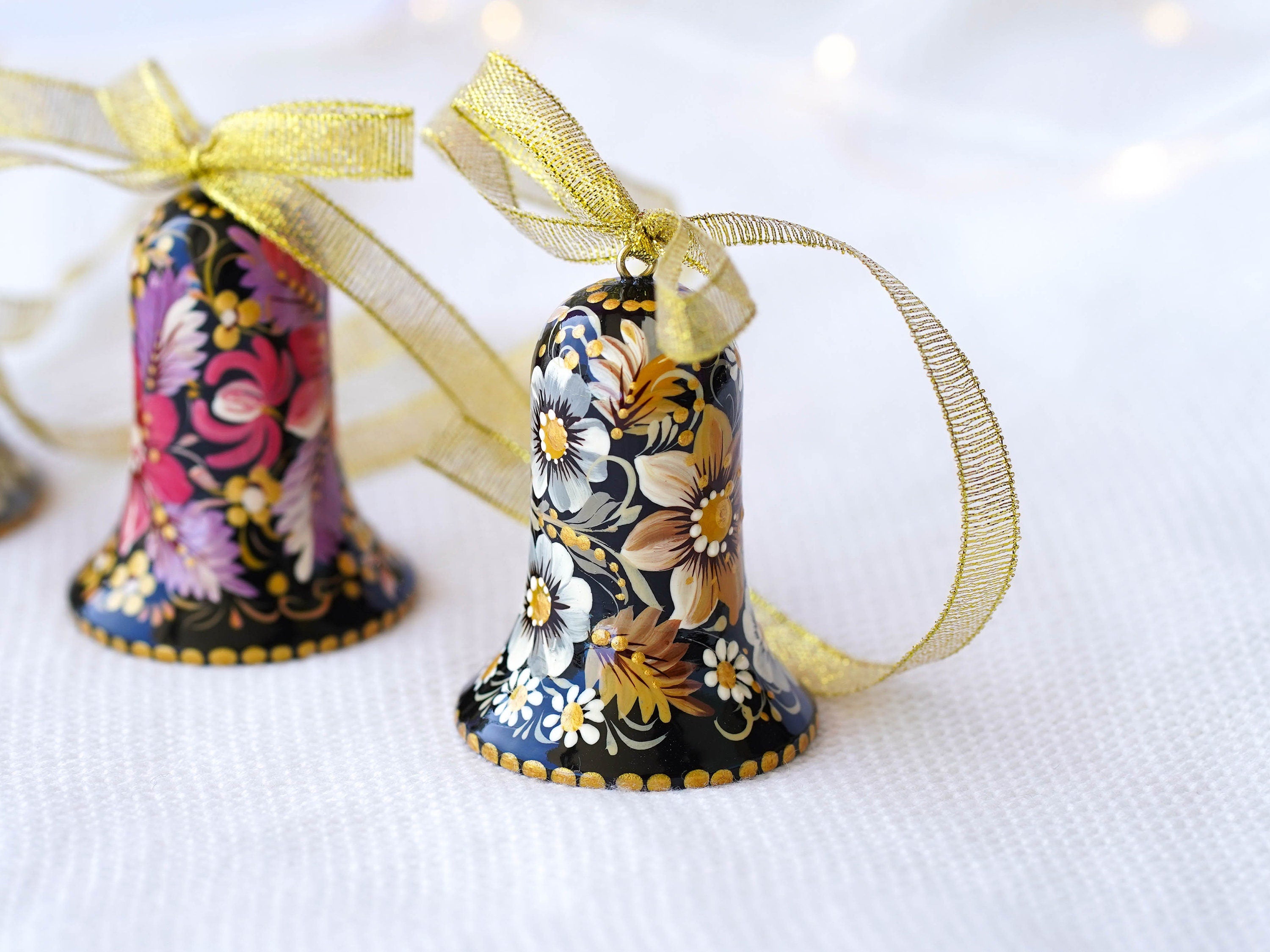 Wooden Bell Christmas Ornament Hand-painted