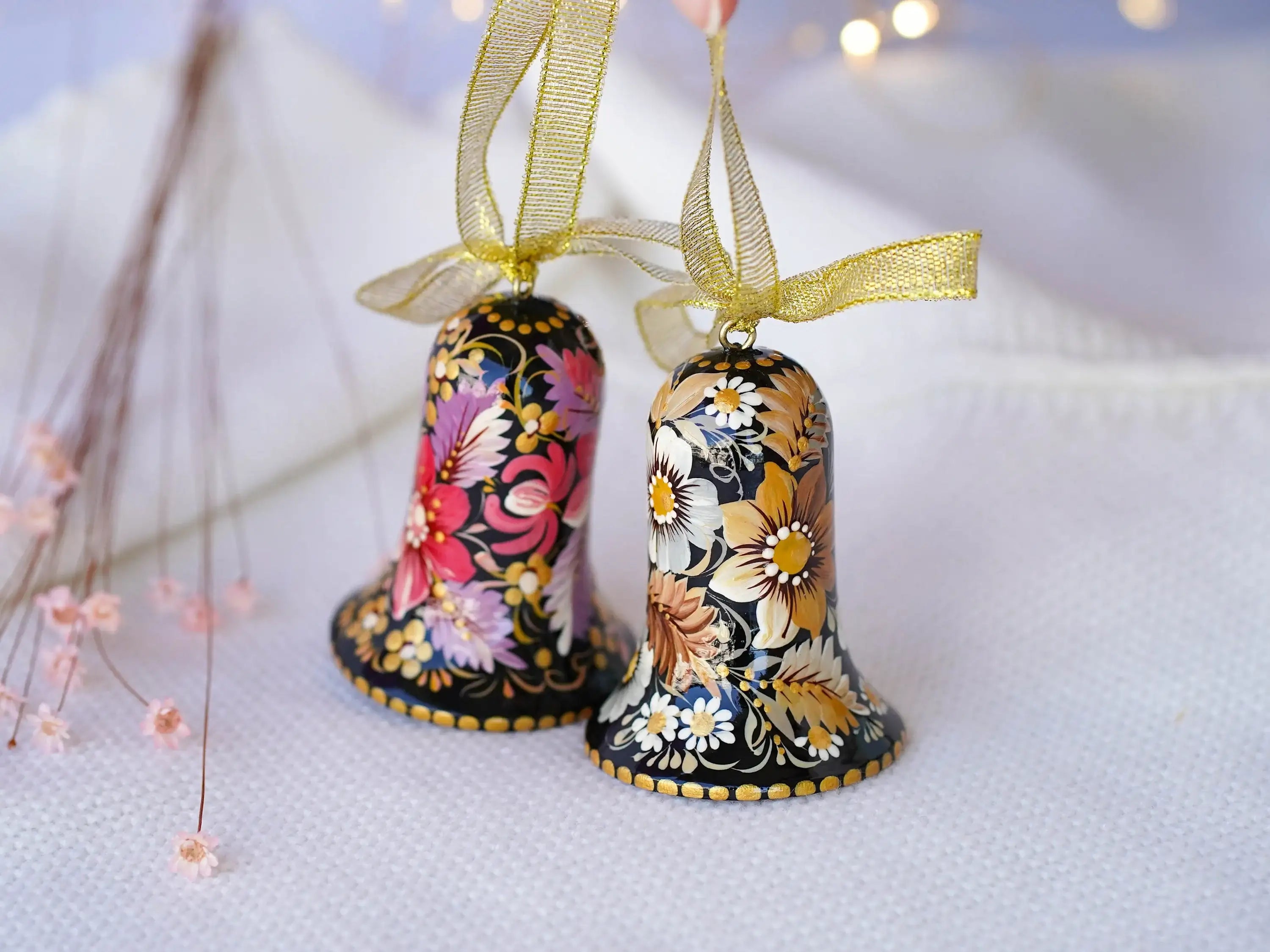 Wooden Bell Christmas Ornament Hand-painted