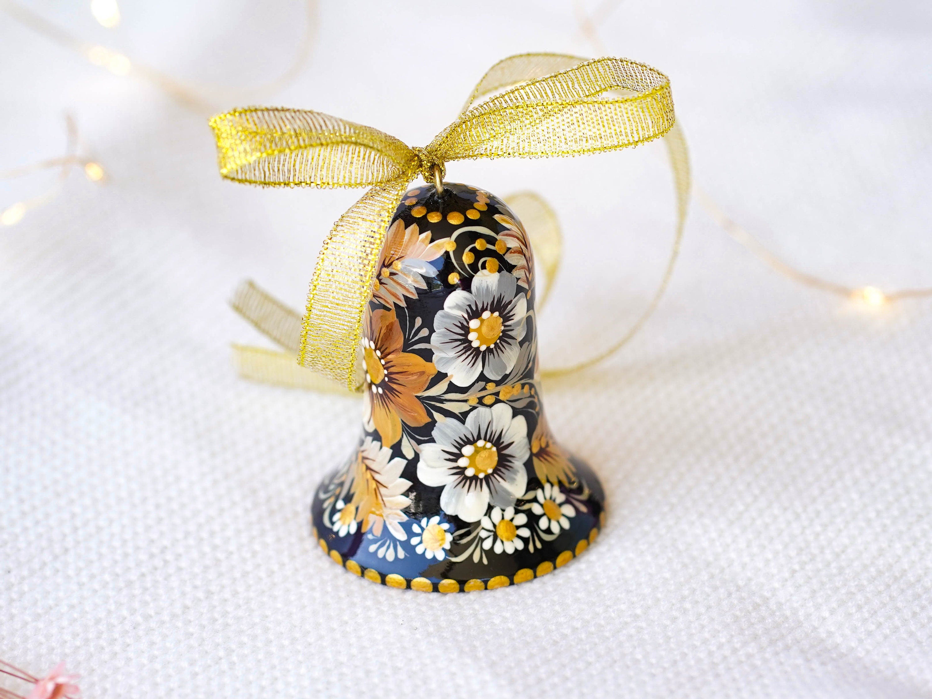Wooden Bell Christmas Ornament Hand-painted