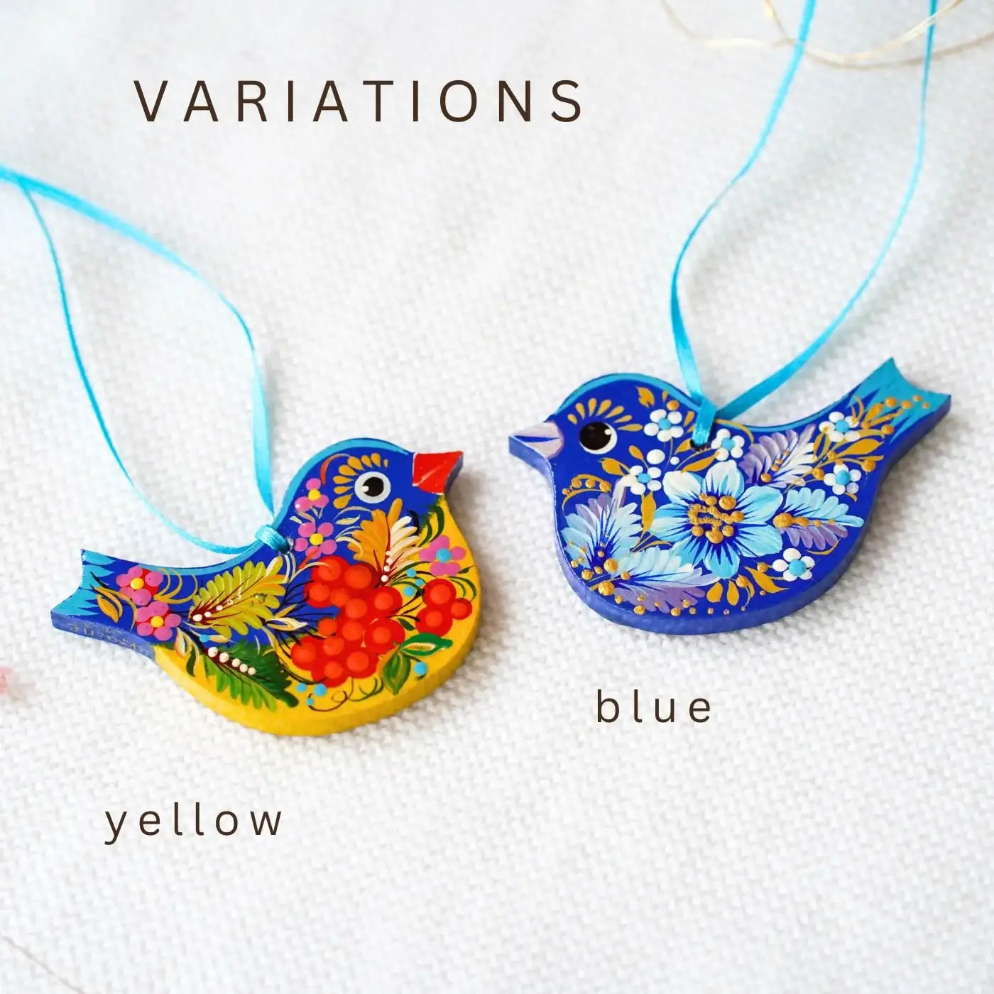 Painted Ukrainian Wooden Bird Easter Ornament