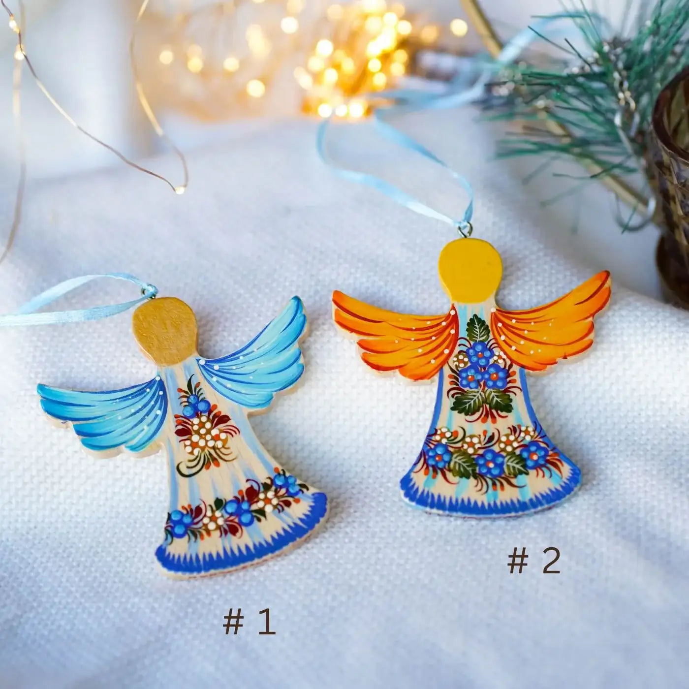 Wooden Hand-painted Angel Ornament