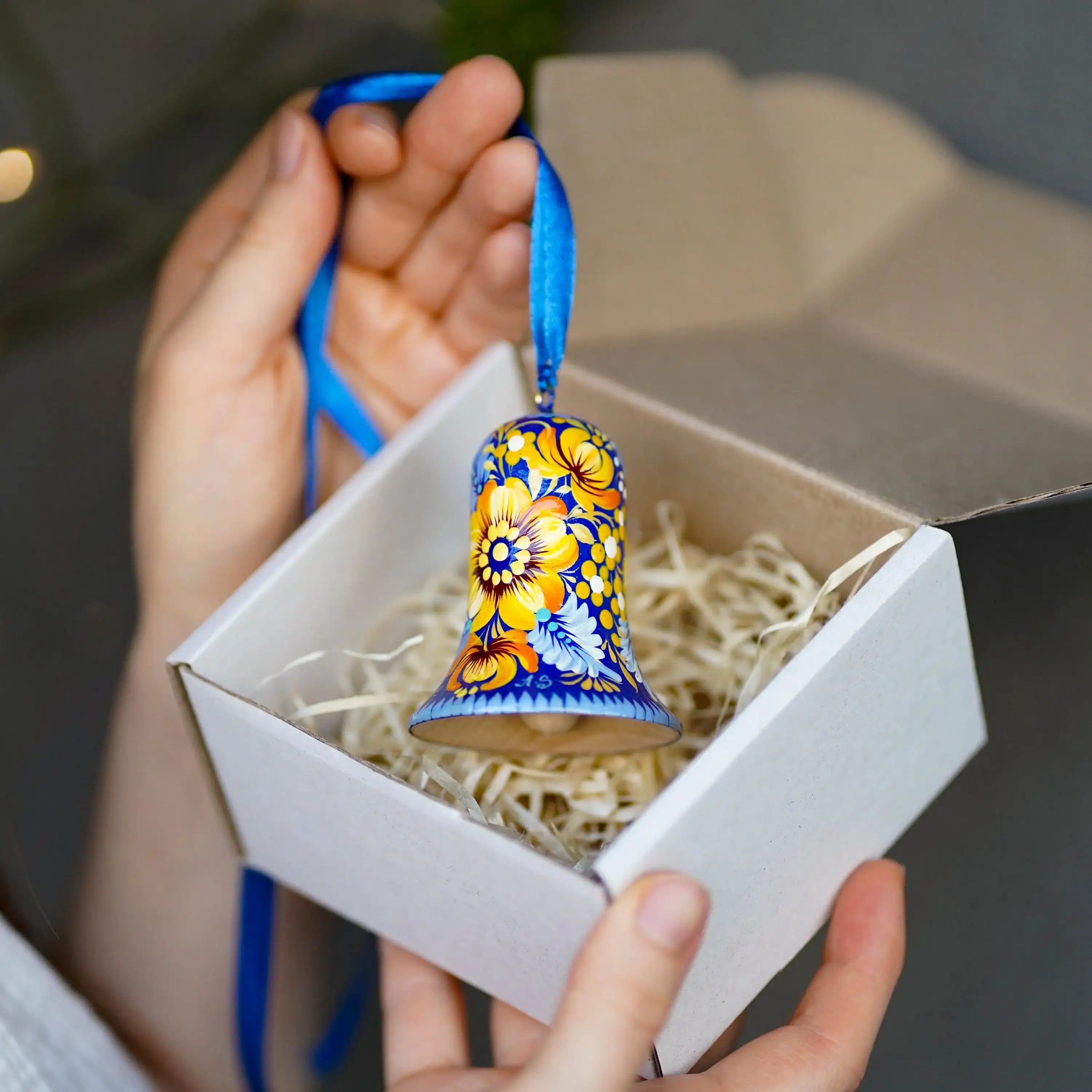 Hand-painted Ukrainian Easter Bell Ornament