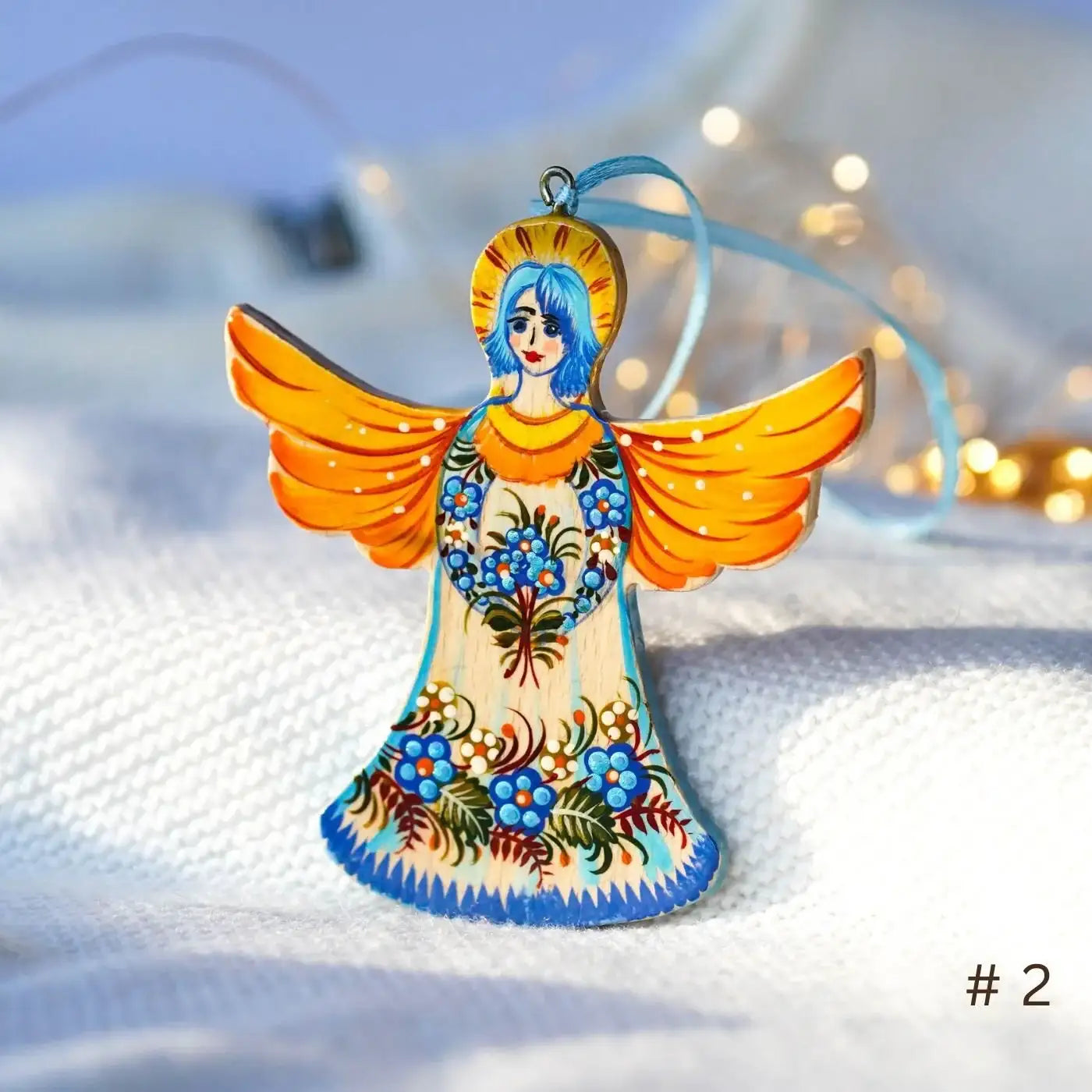 Wooden Hand-painted Angel Ornament