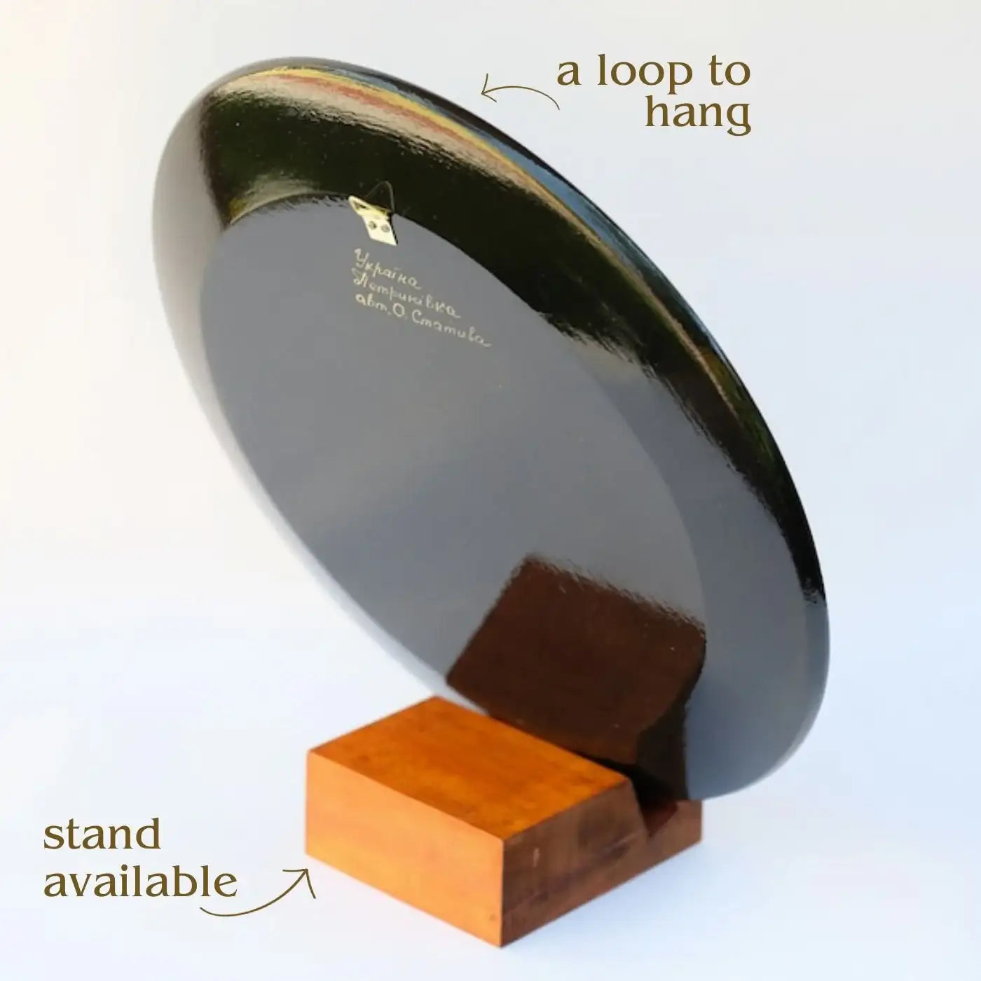 Personalized painted wooden Petrykivka plate, Ukrainian fairy bird plate, Folk art decorative plate wood, Handmade Firebird wall plate large