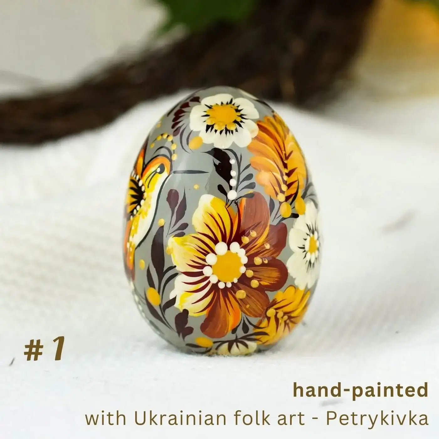 Painted Hummingbird Easter Egg - Handmade Bird Easter Decoration
