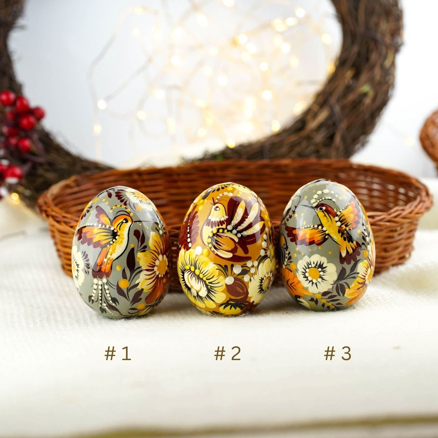 Painted Hummingbird Easter Egg - Handmade Bird Easter Decoration