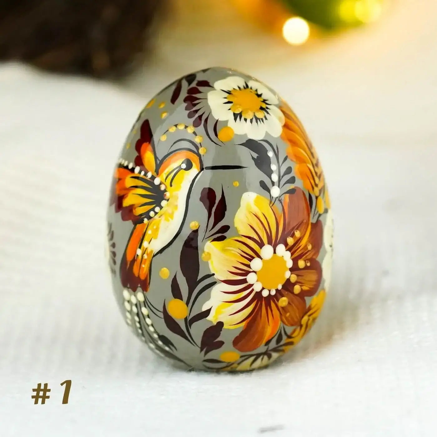Painted Hummingbird Easter Egg - Handmade Bird Easter Decoration
