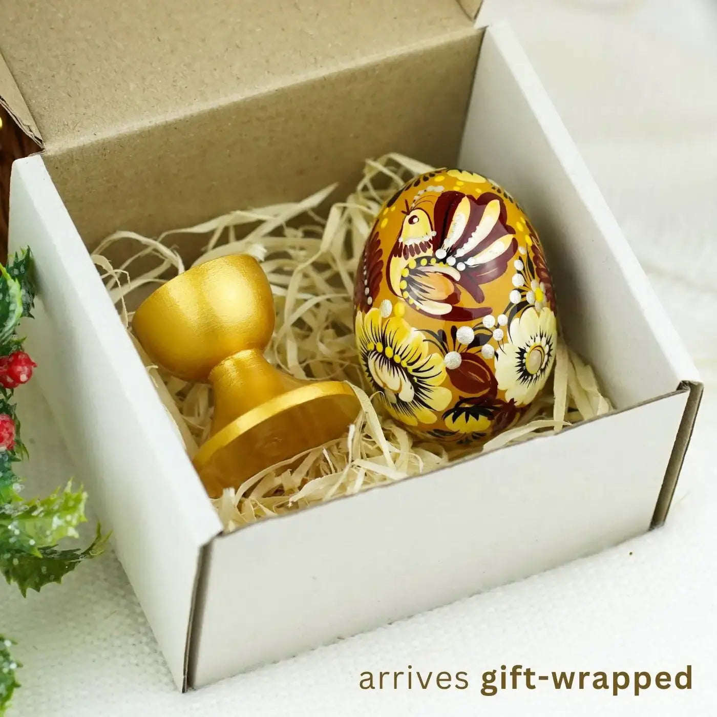 Painted Fairy Bird Easter Egg - Handmade Wooden Easter Decoration