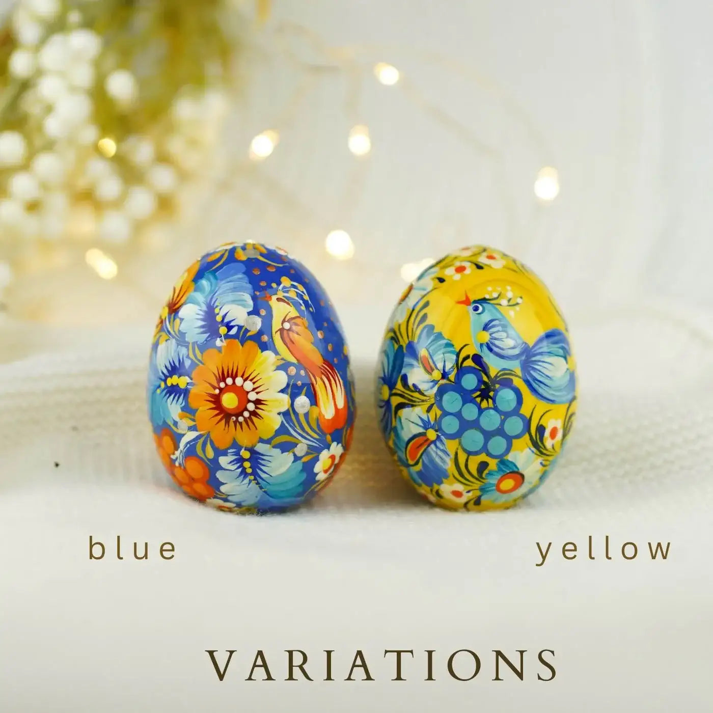 Painted Wooden Ukrainian Bird Easter Egg